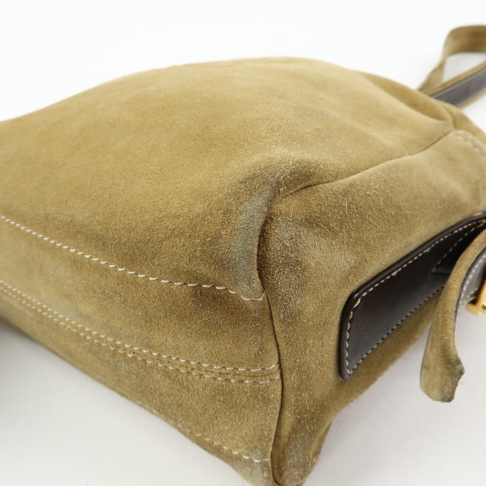 LOEWE Anagram Suede Leather Shoulder Bag Crossbody Bag Beige