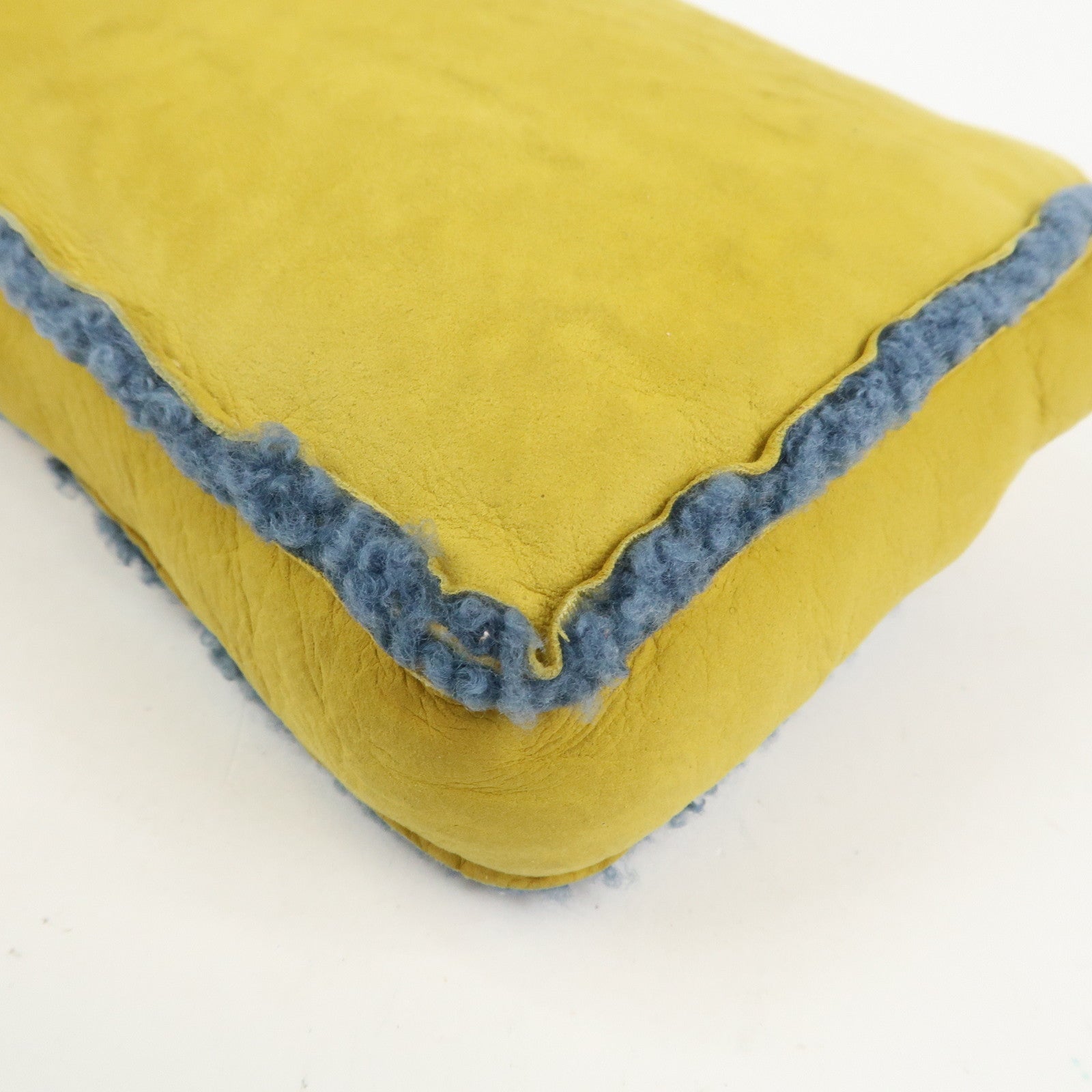 CHANEL COCO Mark Mouton Clutch Bag Yellow Blue