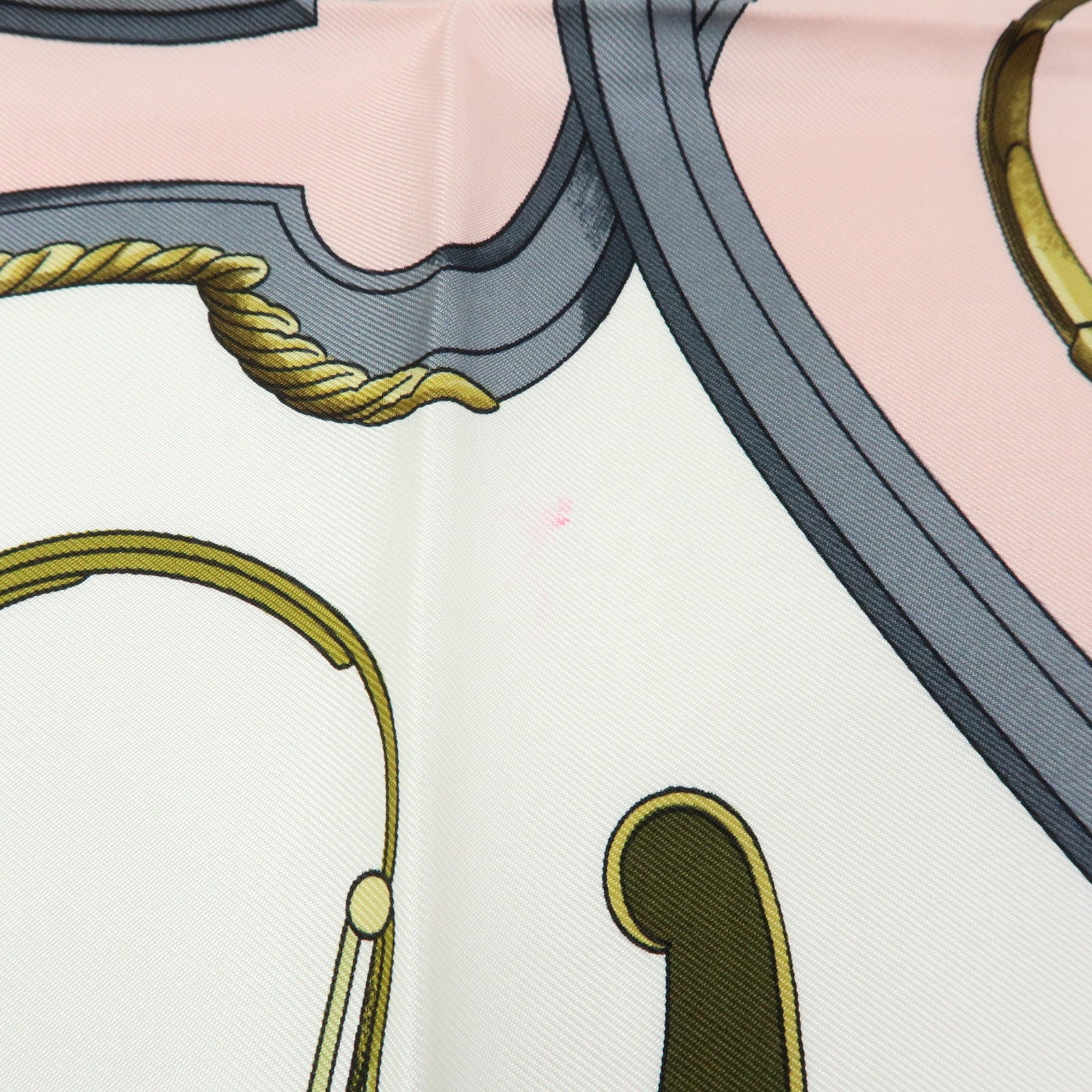 HERMES Carre 90 Silk 100% Scarf SPRINGS Light Pink Gold Grey