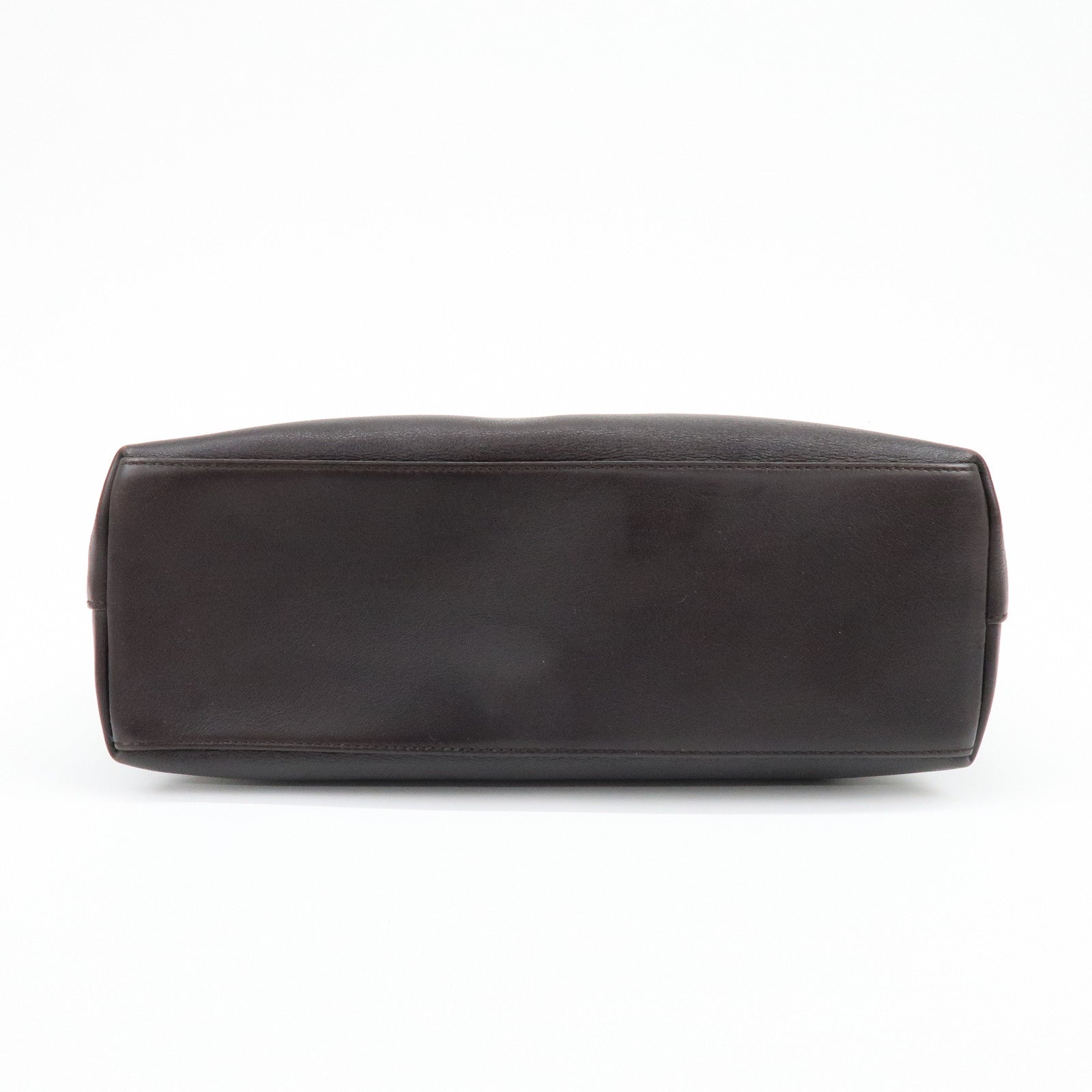 GUCCI Bamboo Leather Shoulder Bag Hand Bag Dark Brown 001・3244