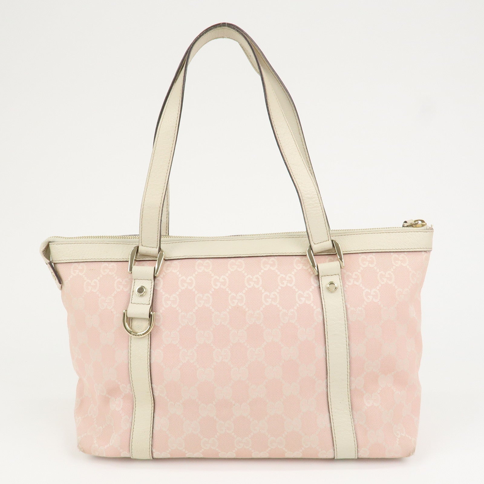 GUCCI Abbey GG Canvas Leather Tote Bag Shoulder Bag Pink 141470