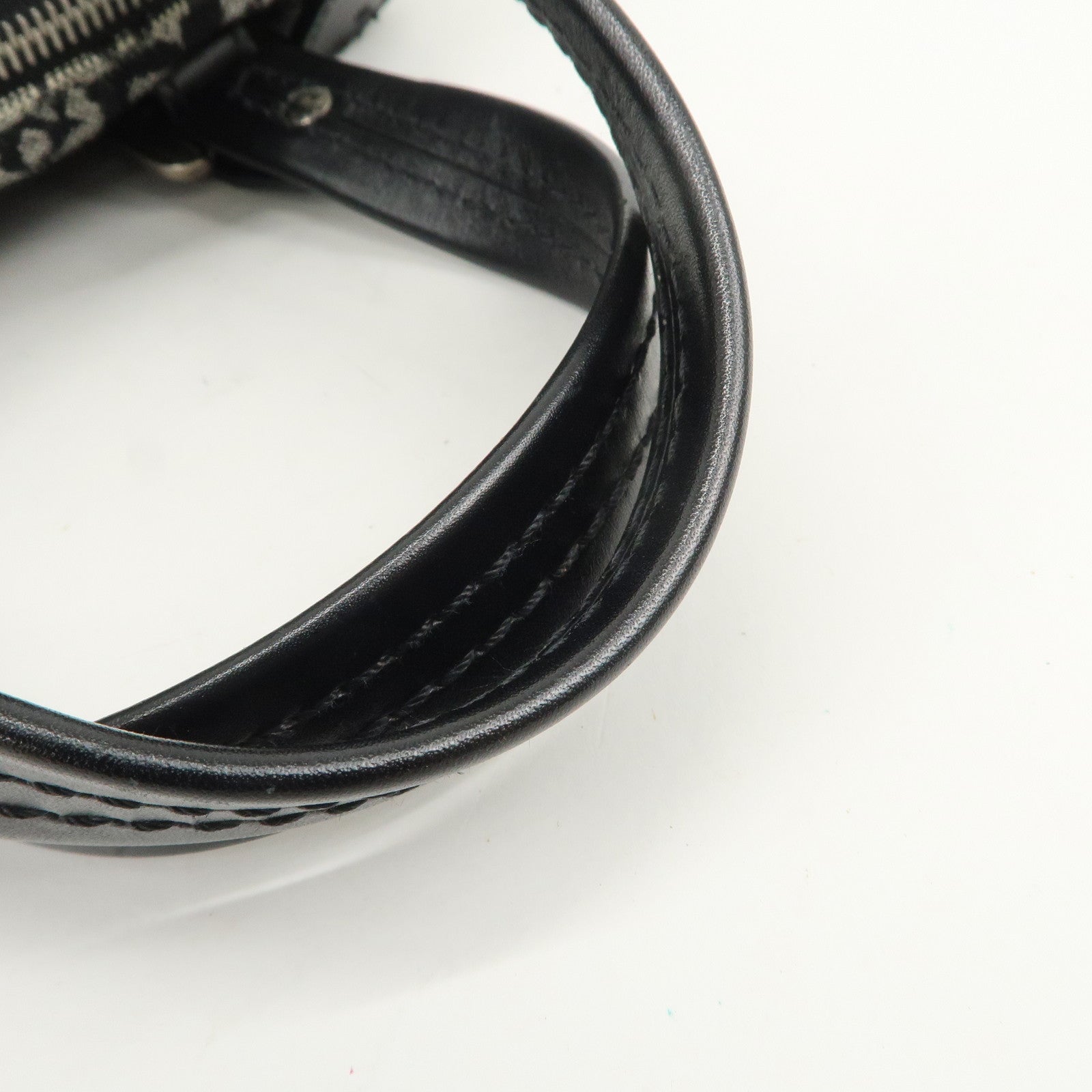 Christian Dior Trotter Canvas Leather Boston Bag Black