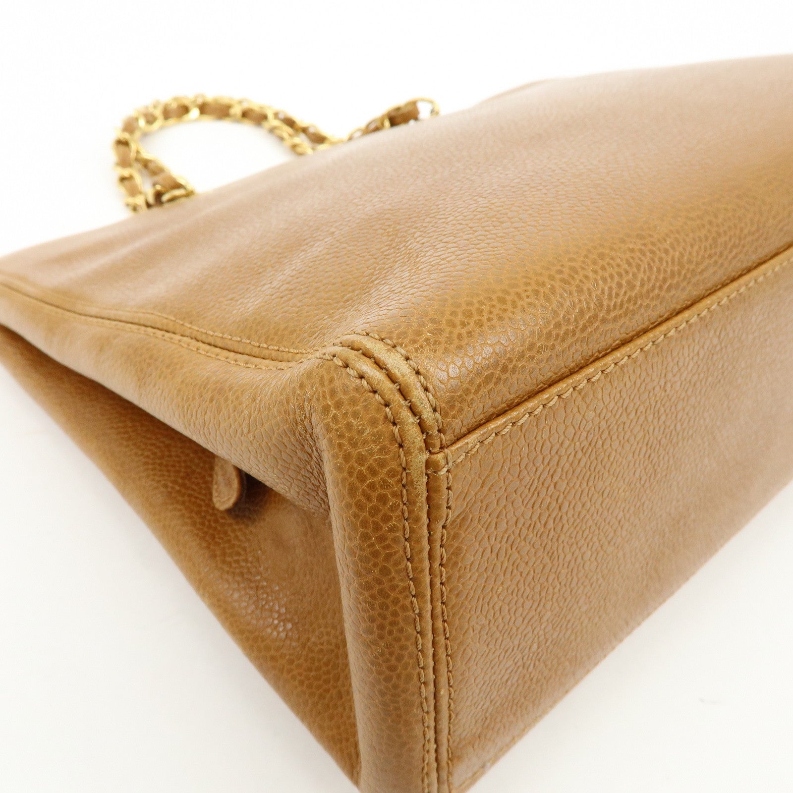 CHANEL Caviarskin Tote Bag Hand Bag Brown A08913