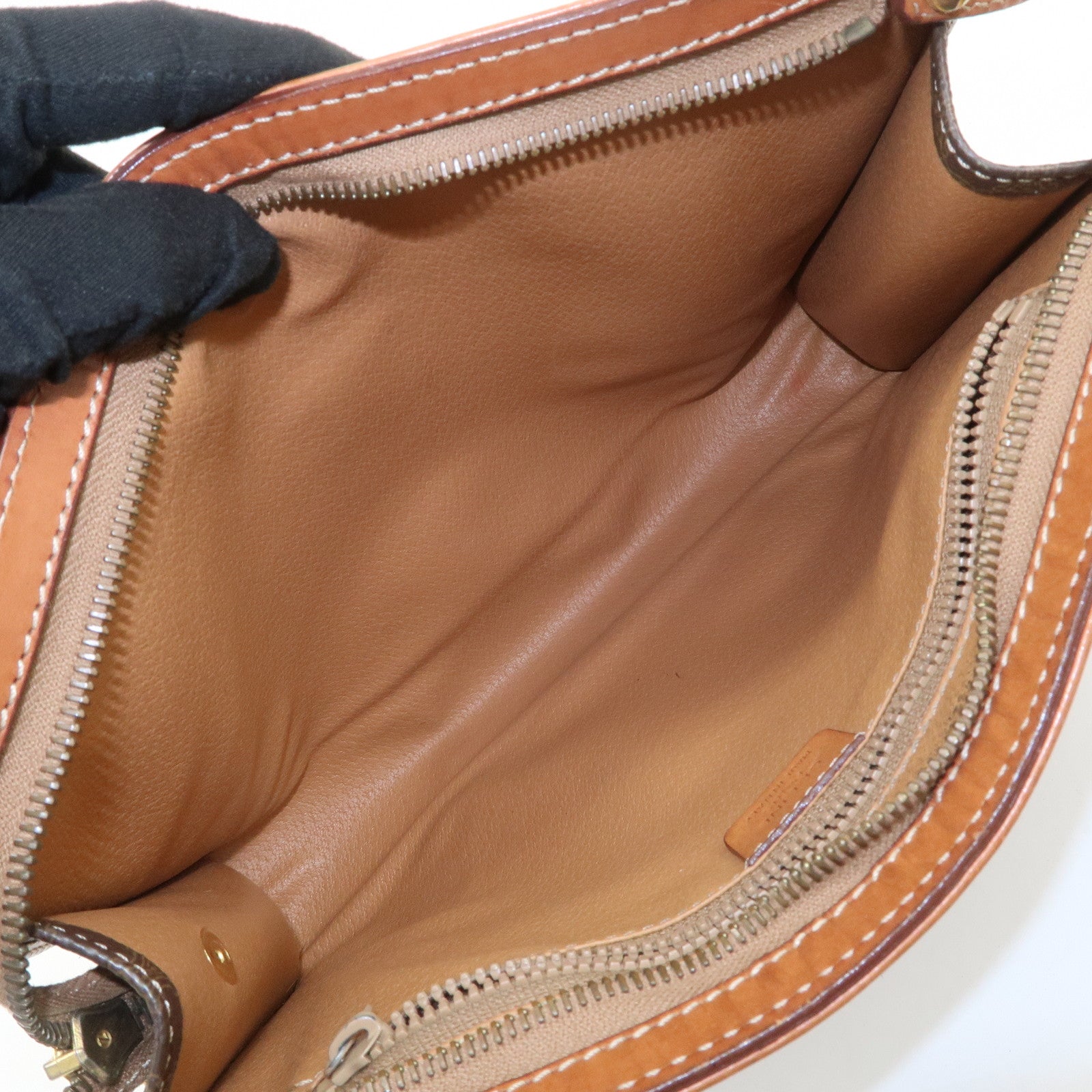 CELINE Macadam PVC Logo Leather Clutch Bag Brown