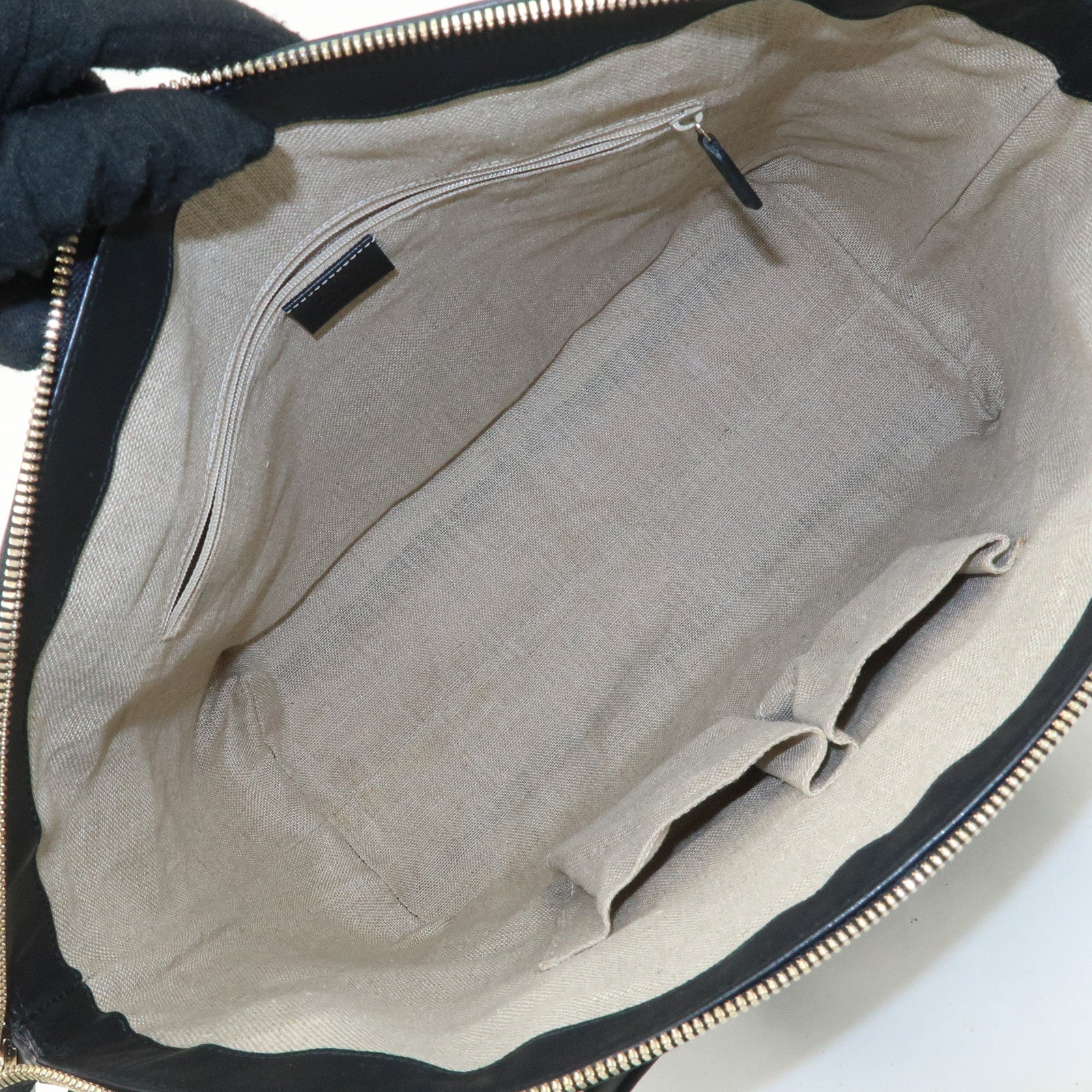 GUCCI Micro Guccissima Leather 2Way Bag Shoulder Bag Black 449658 Used