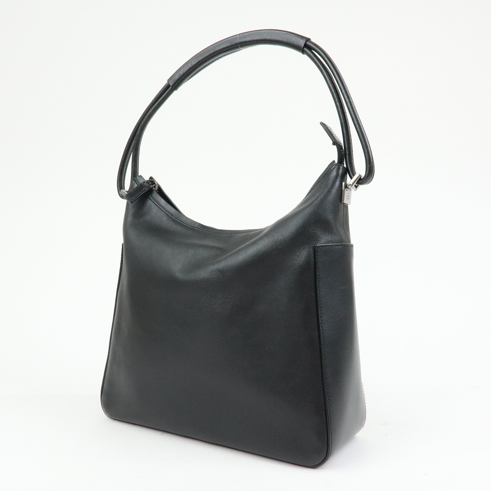 GUCCI Leather Shoulder Bag Hand Bag Black 001・3766
