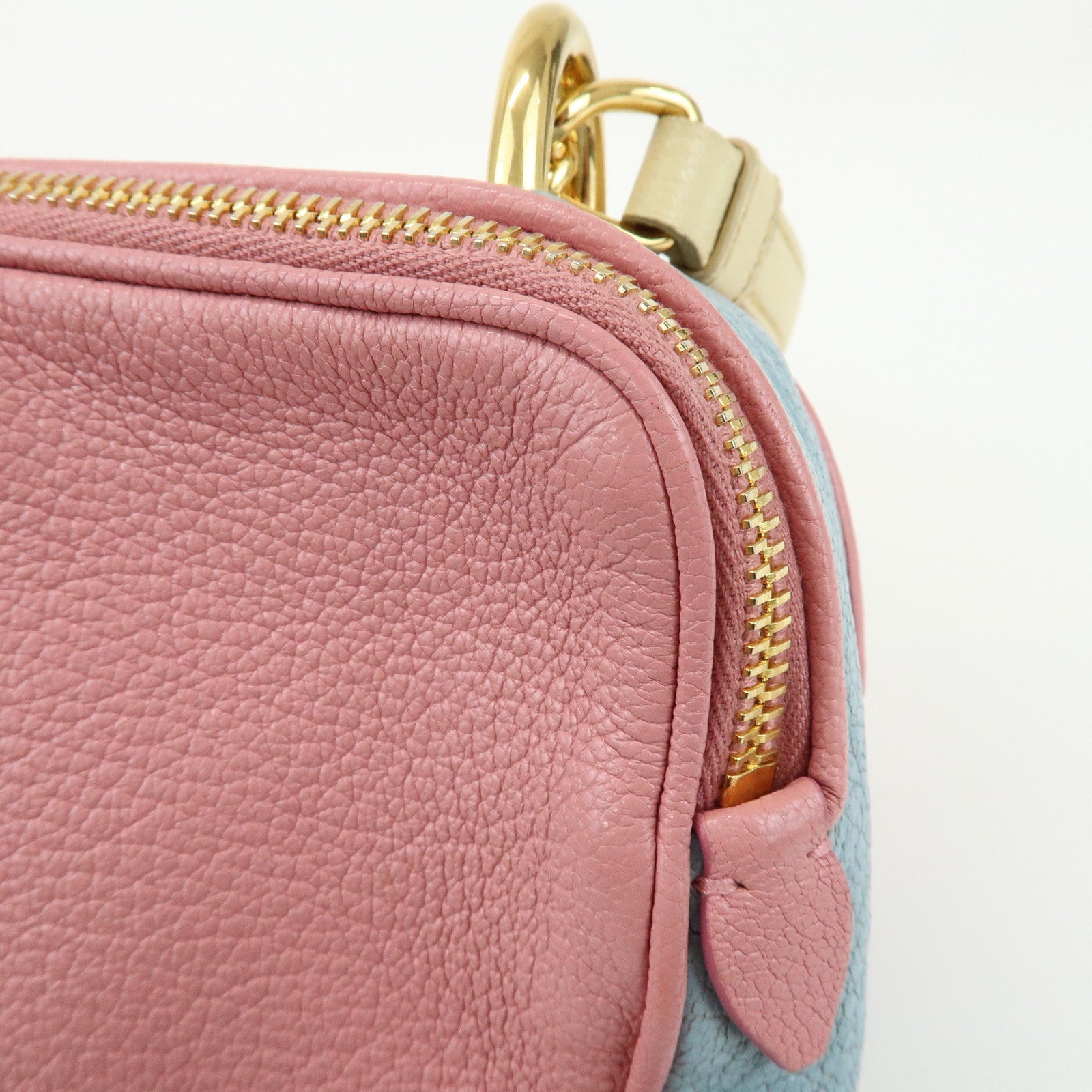 MIU MIU Camera Bag Chain Shoulder Bag Pink Light Blue