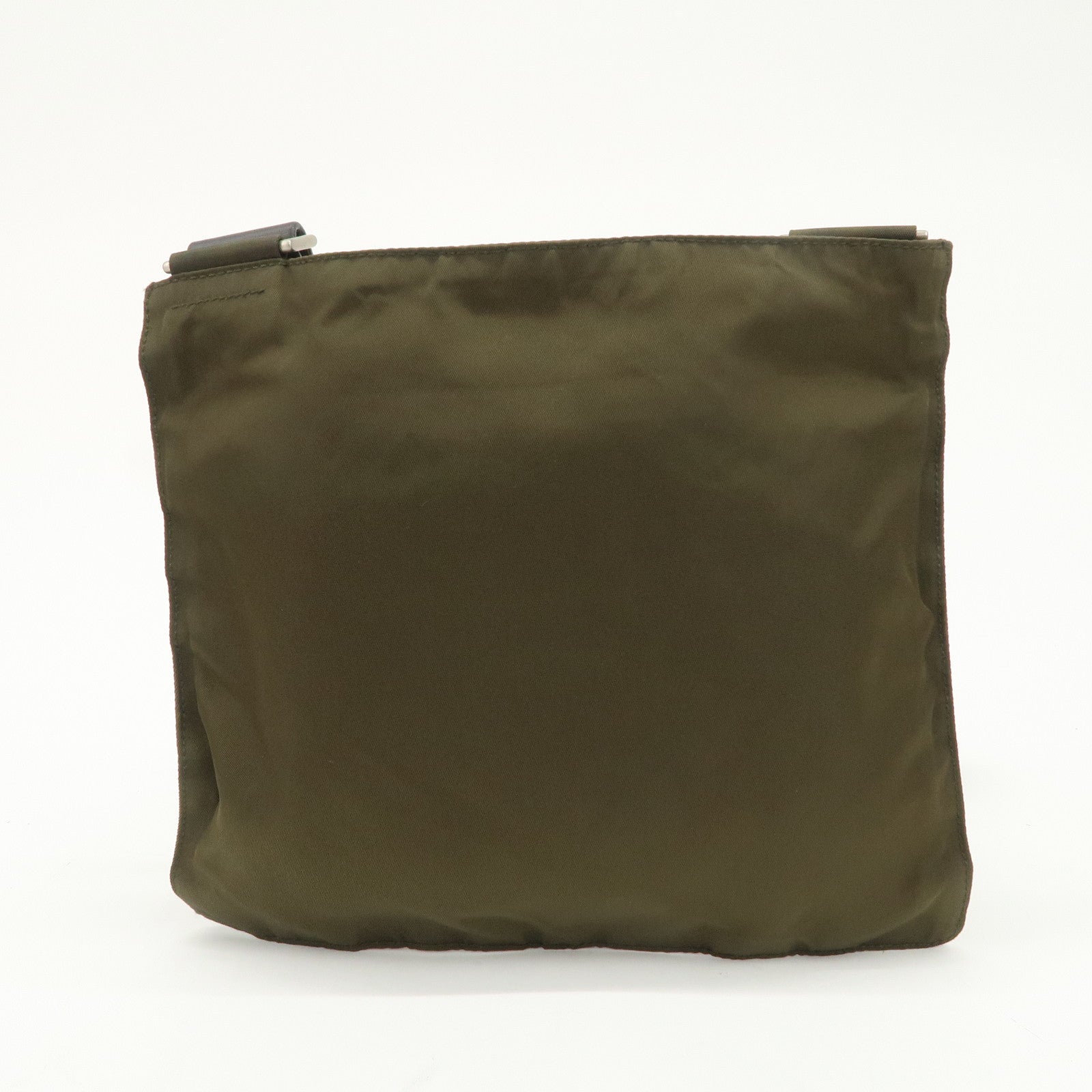 PRADA Logo Nylon Leather Shoulder Bag Crossbody Bag Khaki Black