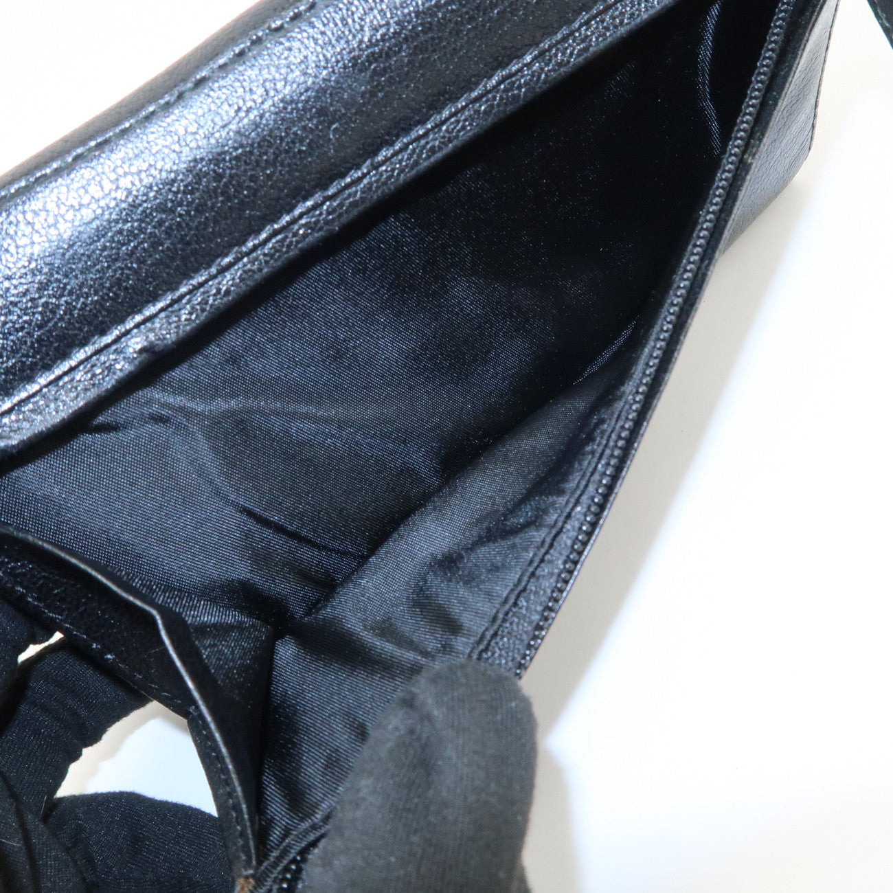 Christian Dior Leather Saddle Long Wallet Black Gold