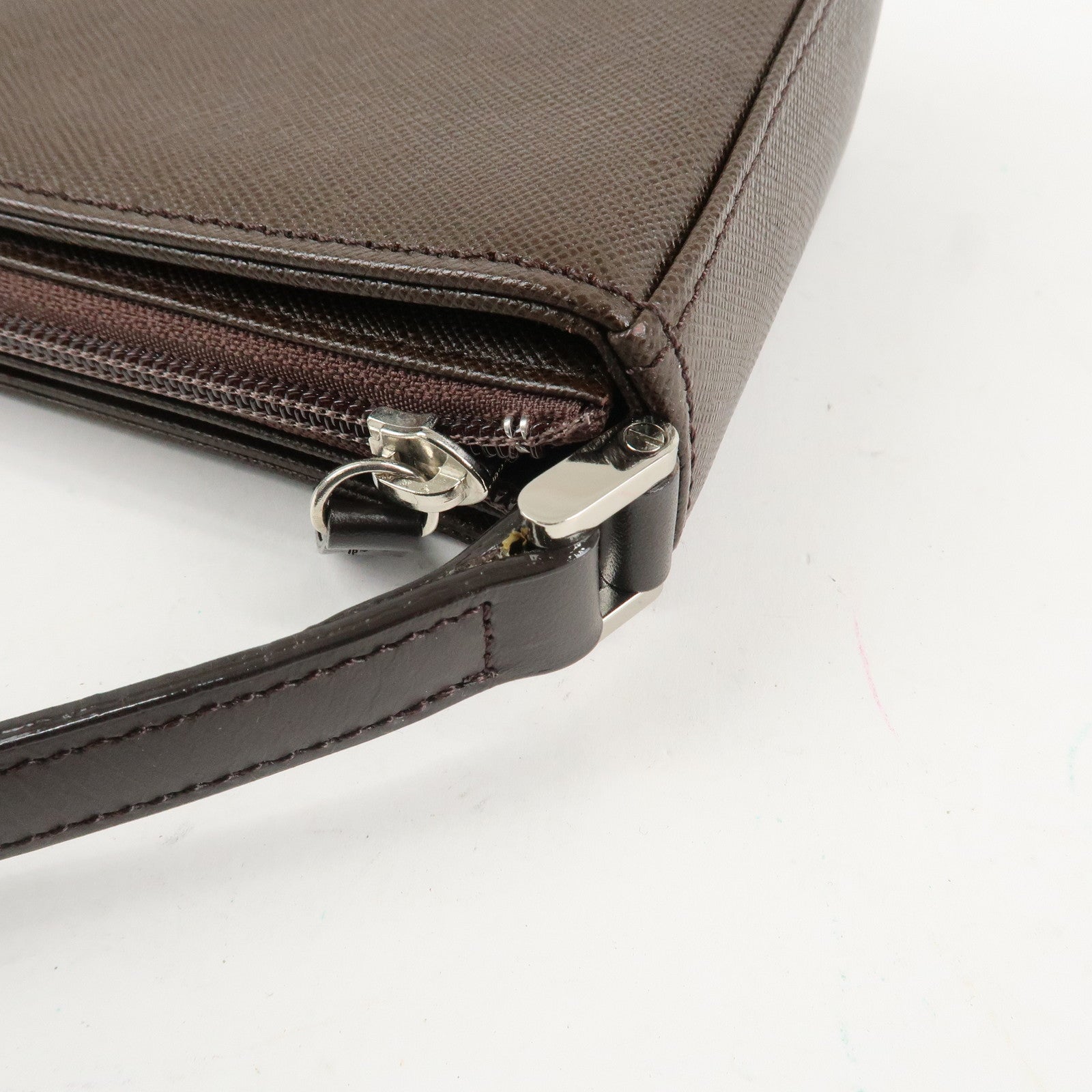 BURBERRY Leather Shoulder Bag Hand Bag Brown Silver HDW Used