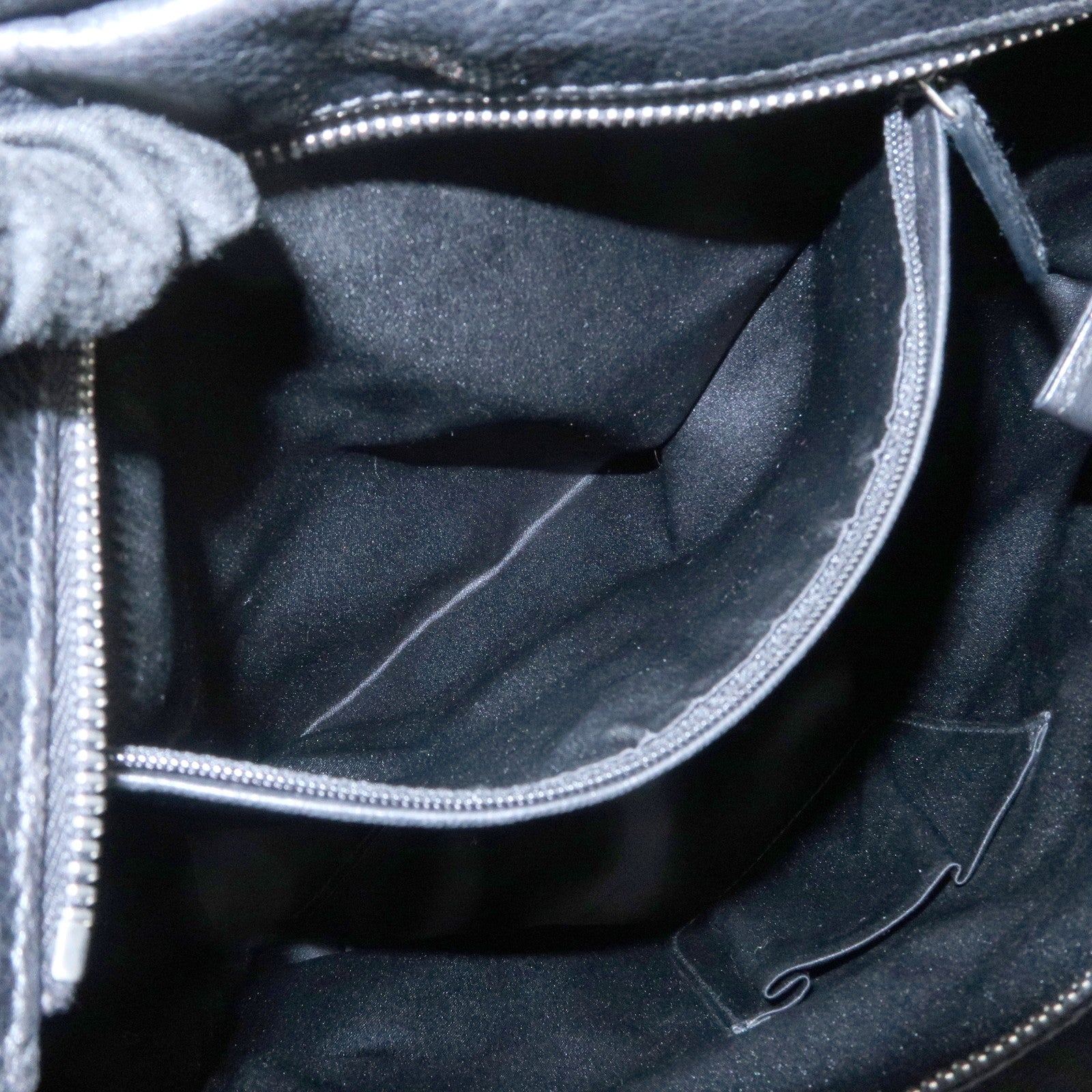SAINT LAURENT PARIS Leather Canvas Tote Bag Hand Bag Shoulder Bag