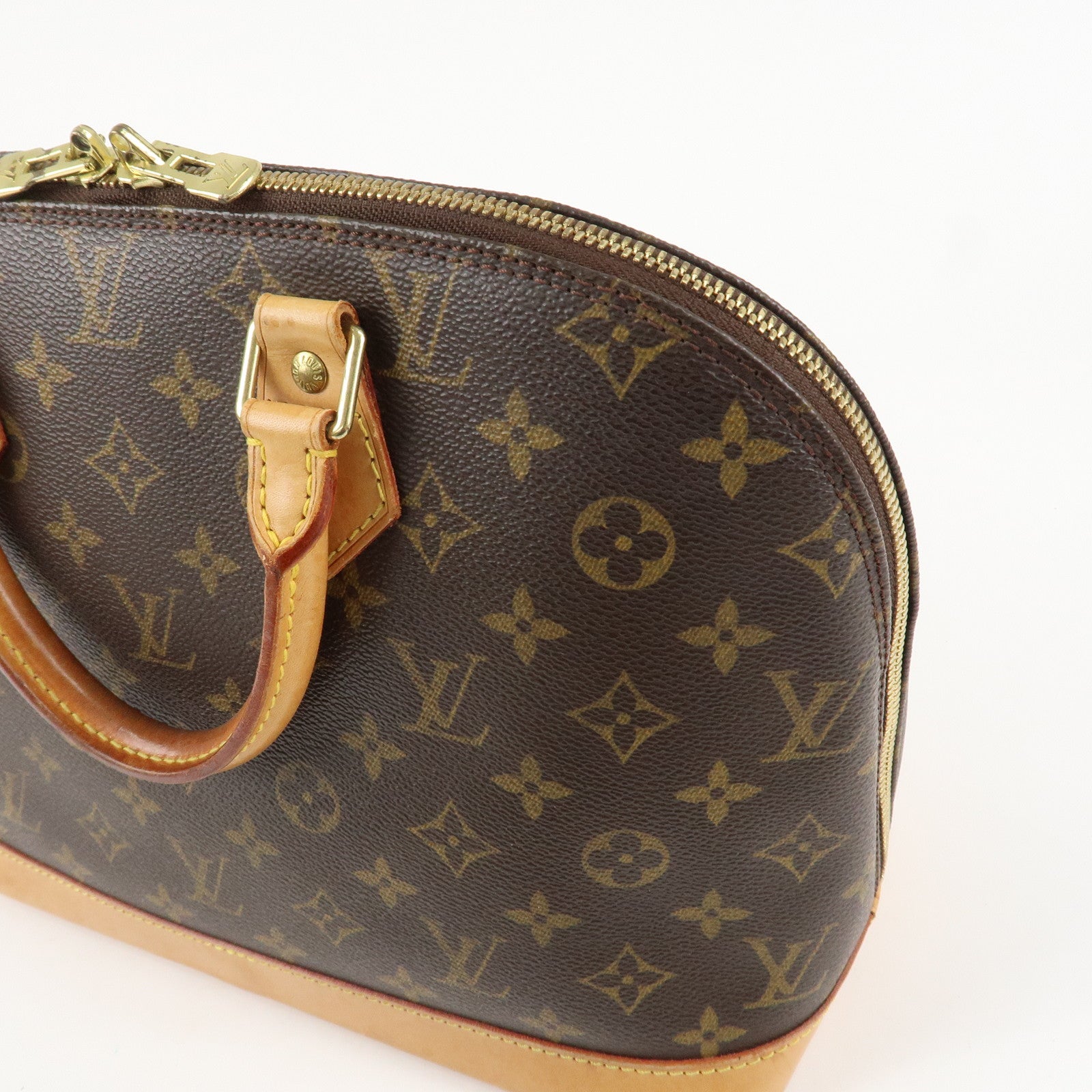 Louis Vuitton Monogram Alma Hand Bag Brown Brown M51130 Used