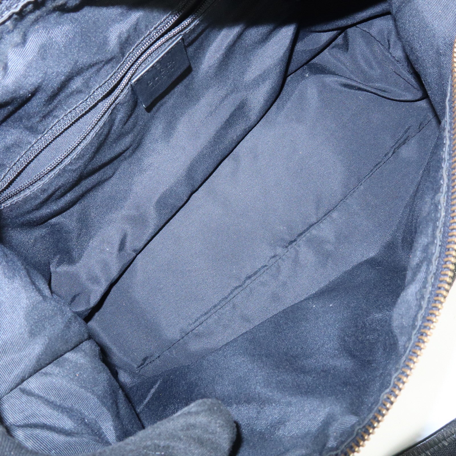 GUCCI GG Canvas Leather Hand Bag Boston Bag Black 92734