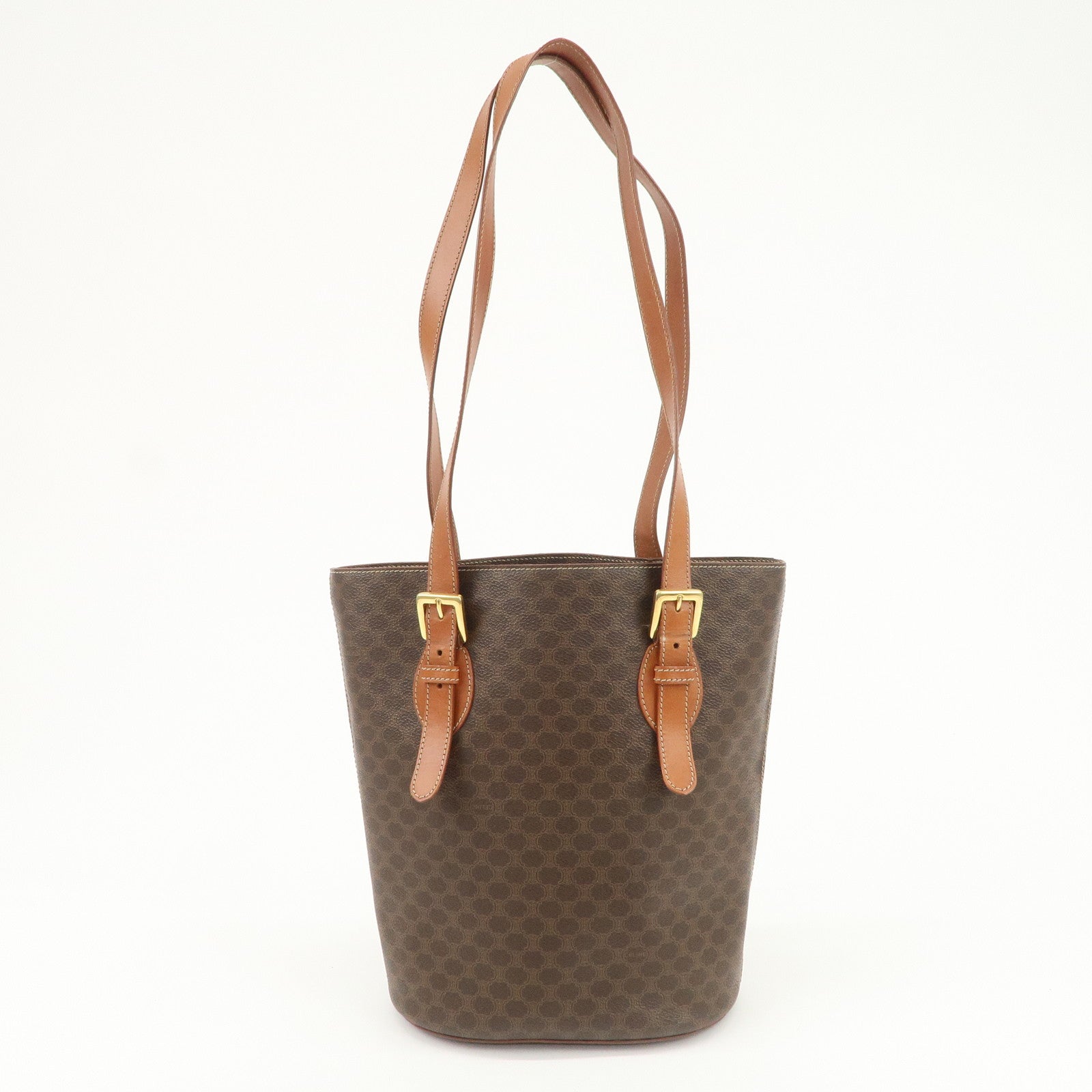 CELINE Macadam PVC Leather Tote Bag Shoulder Bag Brown