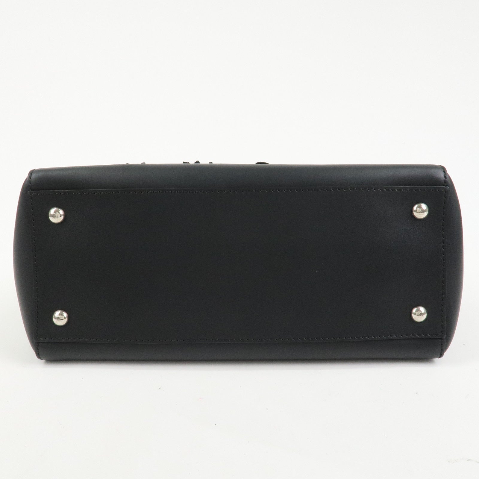 FENDI Dotcom Leather 2WAY Bag Hand Bag Shoulder Bag Black 8BN293