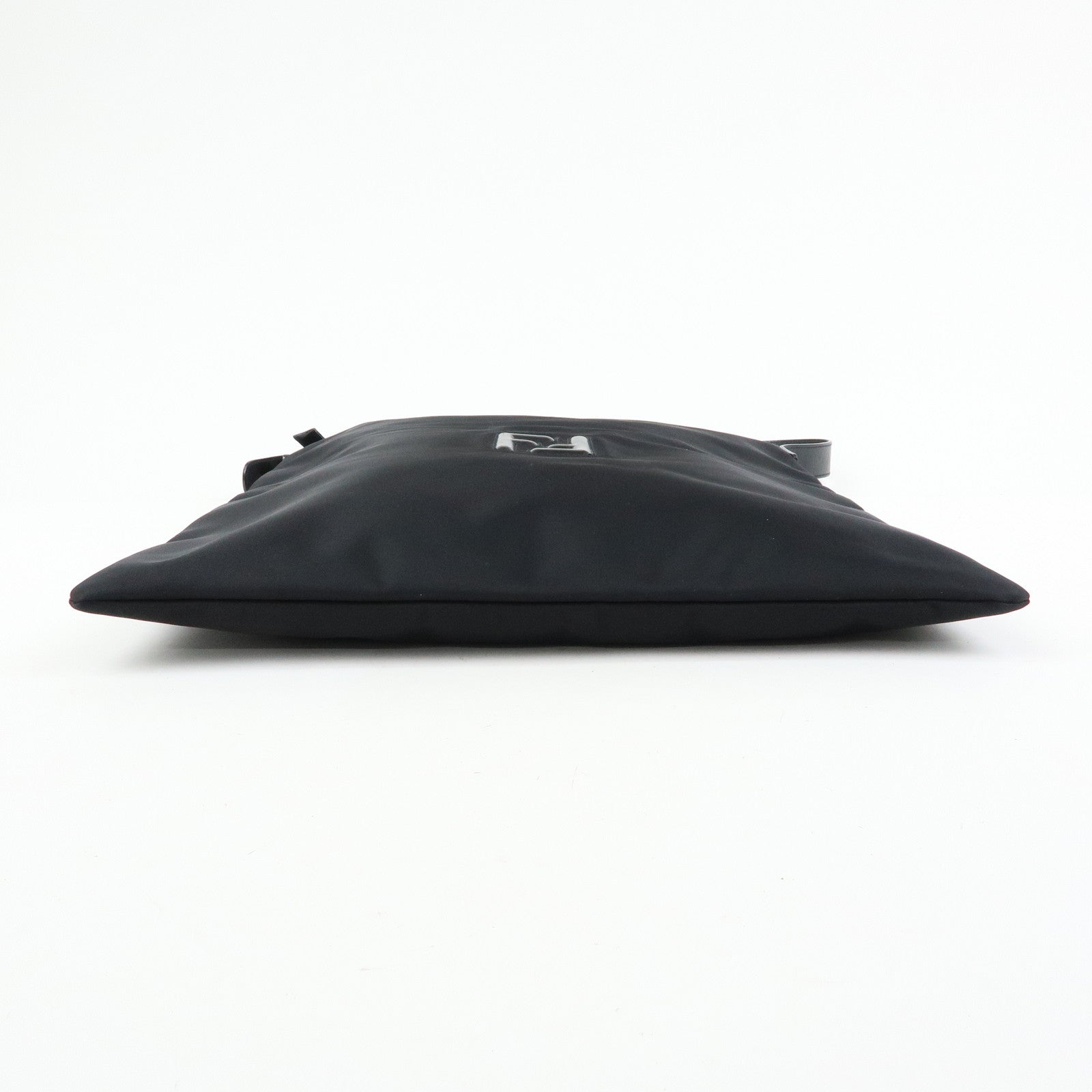 FENDI Logo Nylon Leather Shoulder Bag Hand Bag Black