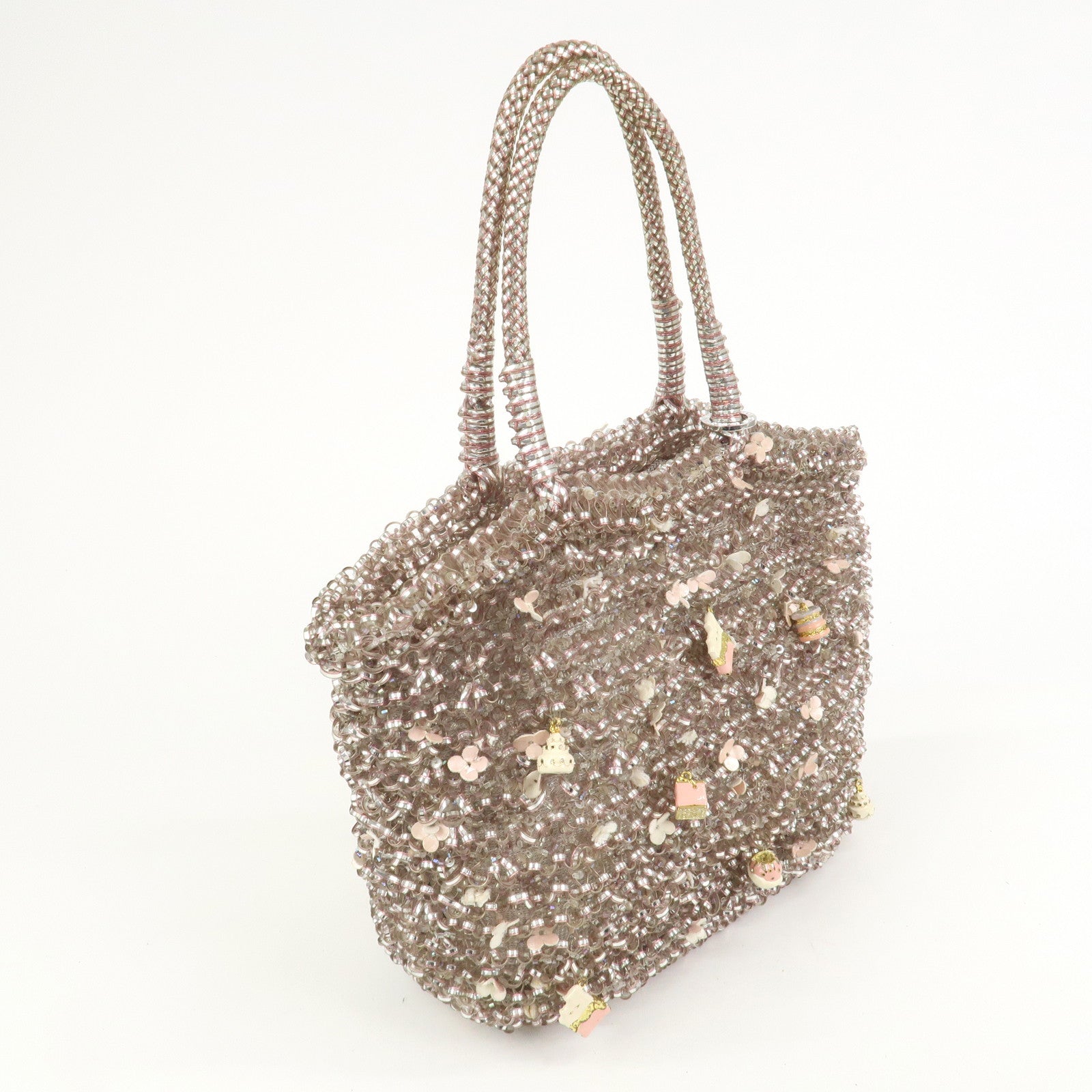 ANTEPRIMA Wire Bag PVC Leather Hand Bag Sweets Motif Clear Pink