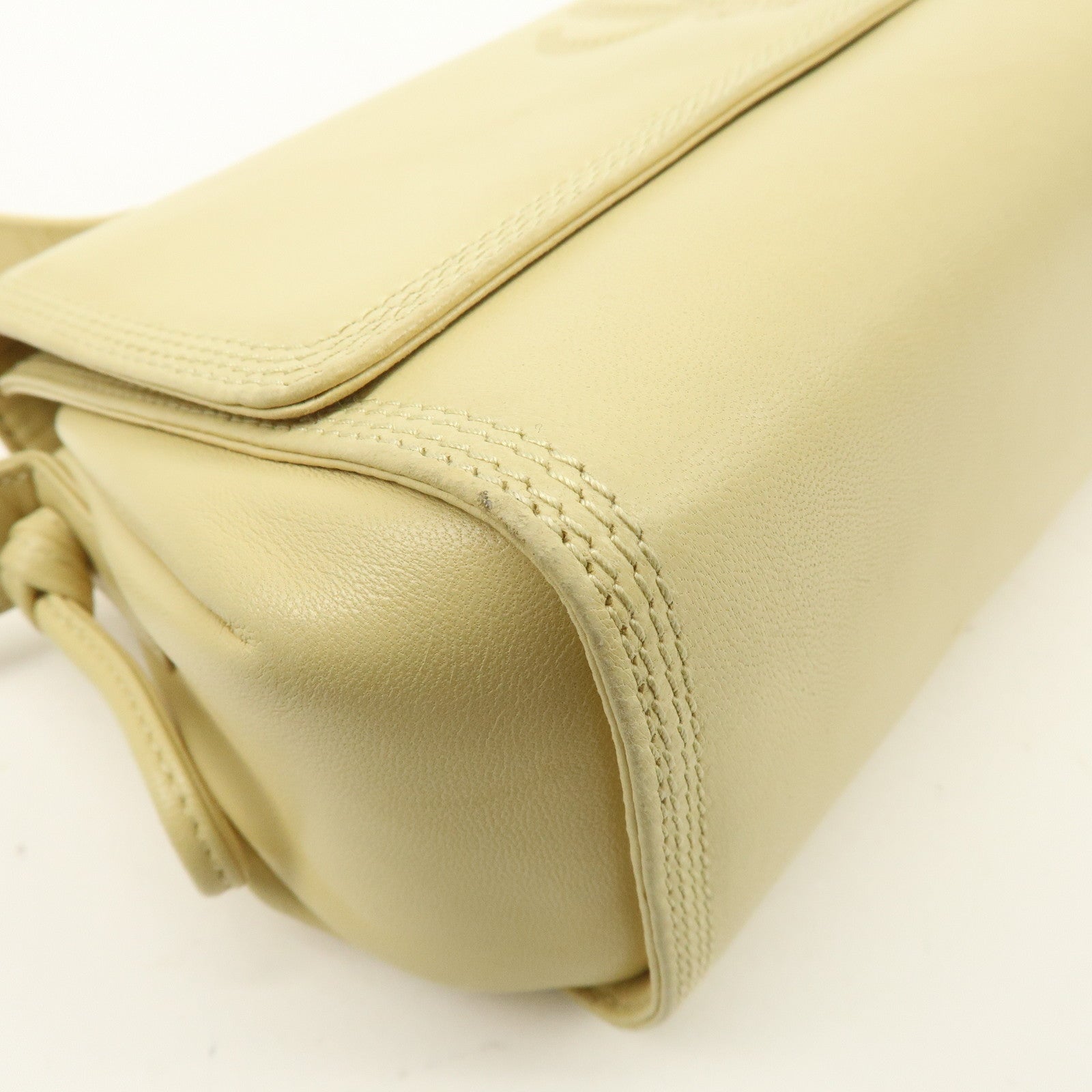 LOEWE Anagram Leather Shoulder Bag Crossbody Bag Beige
