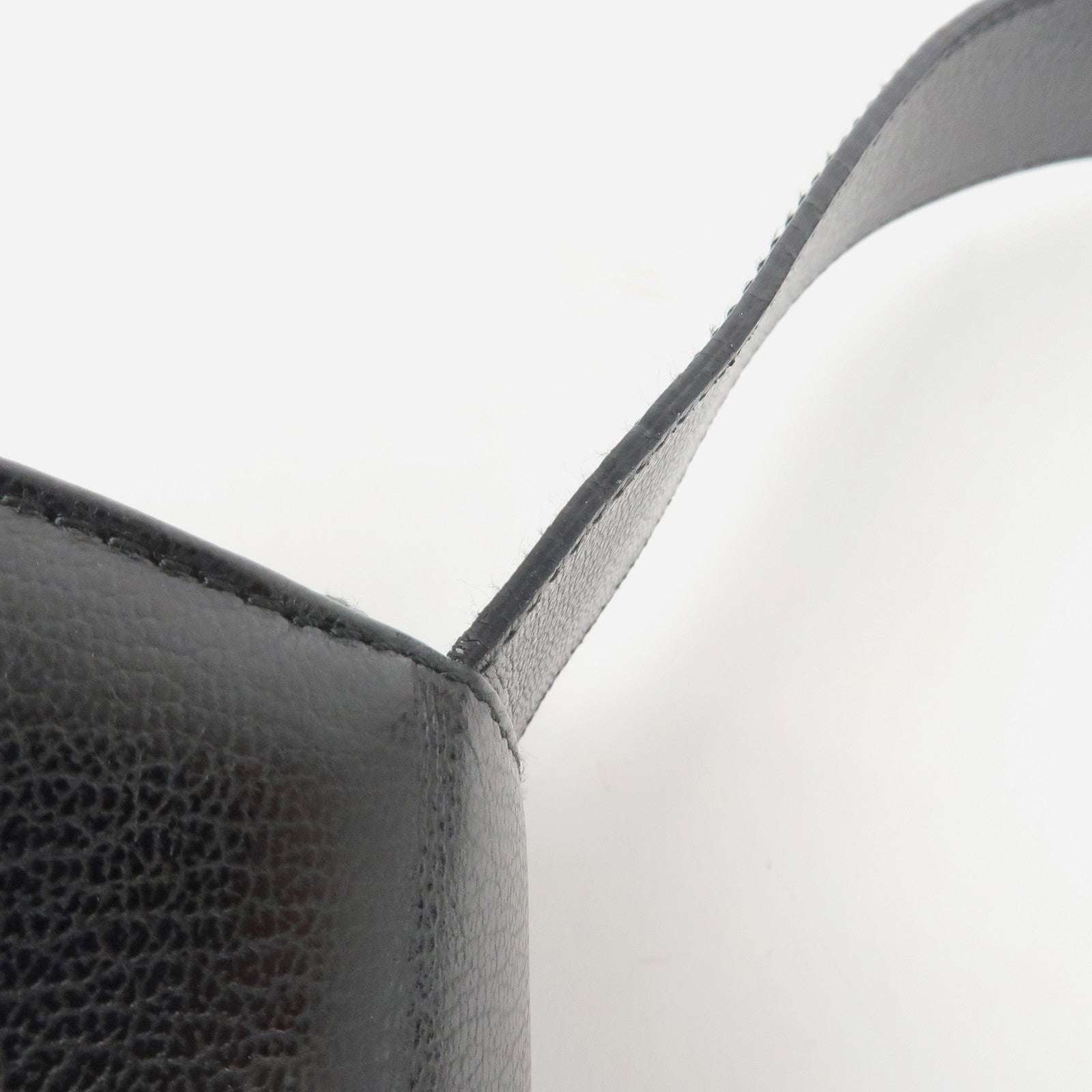 Ferragamo Ganchini Leather Shoulder Bag Hand Bag Black Used