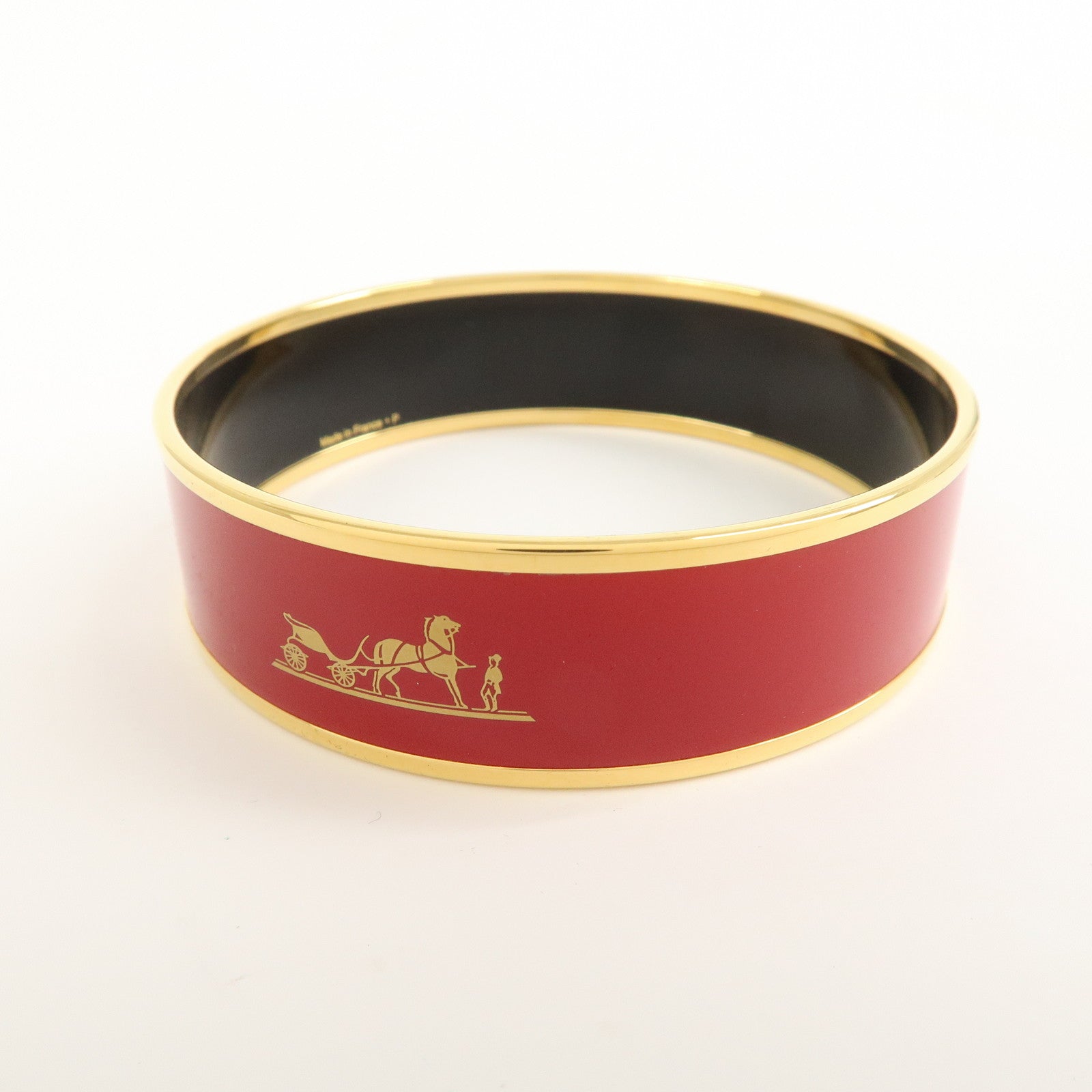 HERMES Email GM Bangle Bracelet Red
