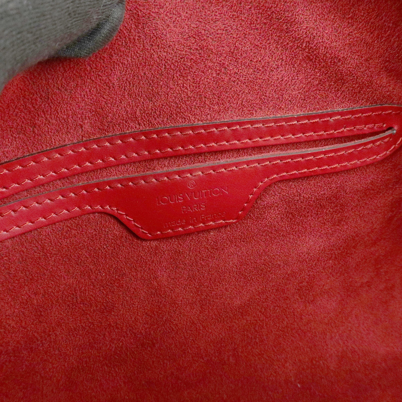 Louis Vuitton Epi Soufflot Leather Hand Bag Castillian Red M52227