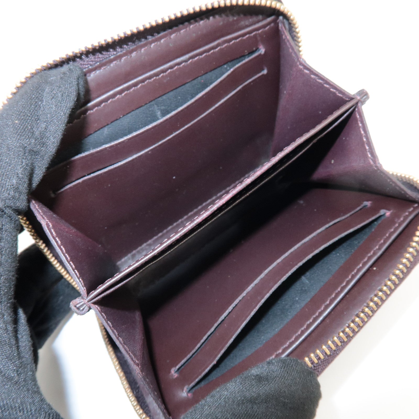 Louis Vuitton Monogram Vernis Zippy Coin Purse Amarante M93607 Used