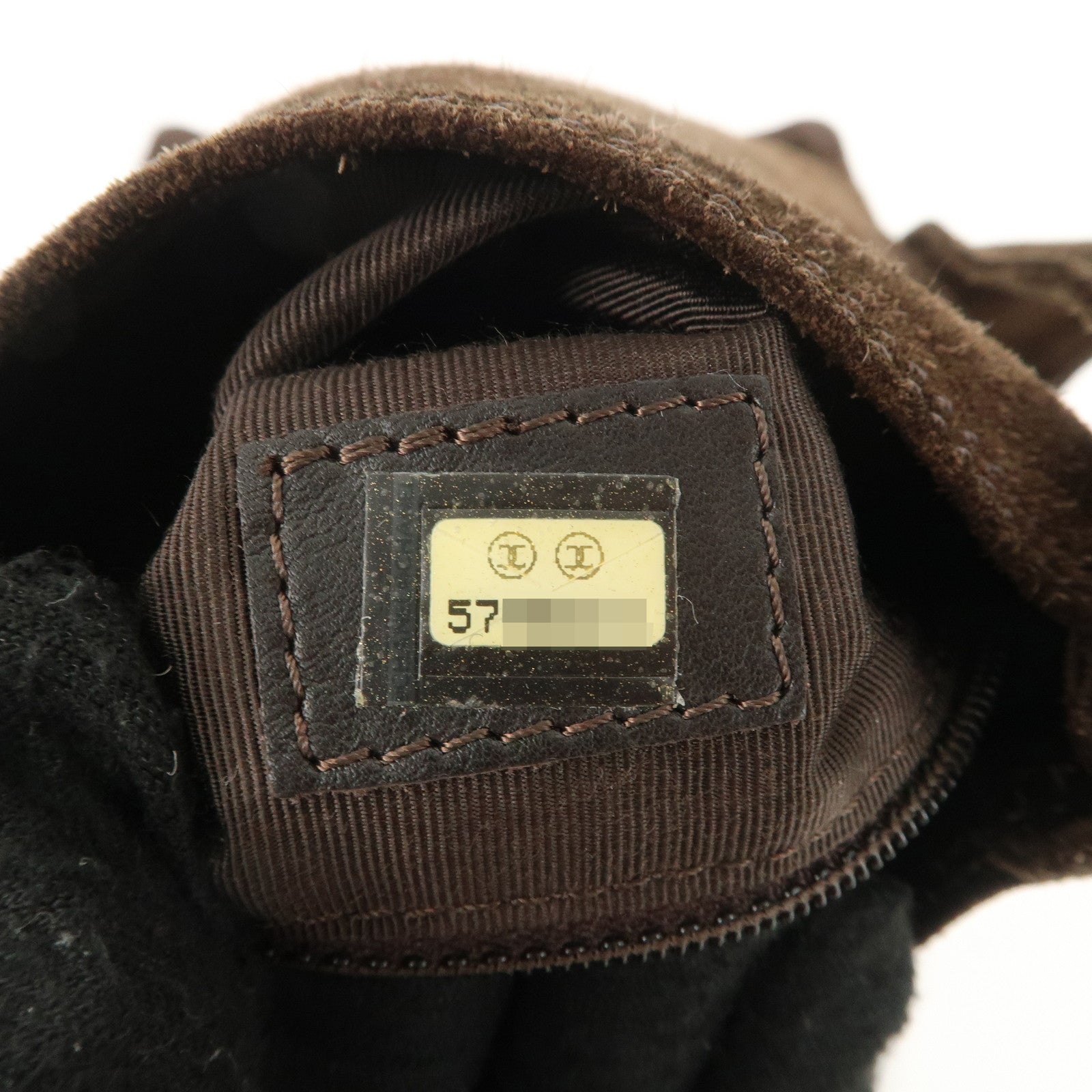 CHANEL Suede Shoulder Bag Crossbody Bag Dark Brown Used