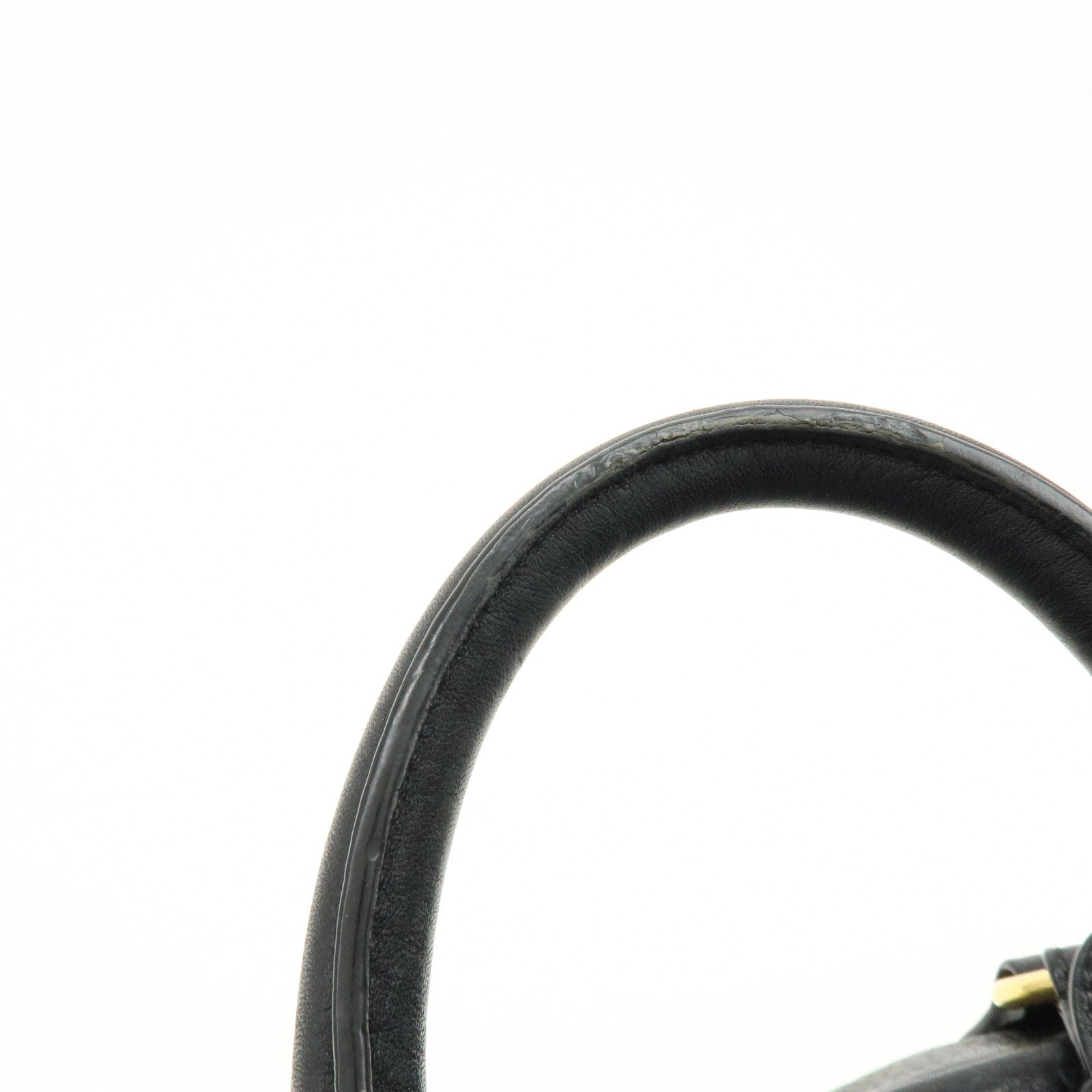 PRADA Logo Leather Boston Bag Shoulder Bag Black B3091M