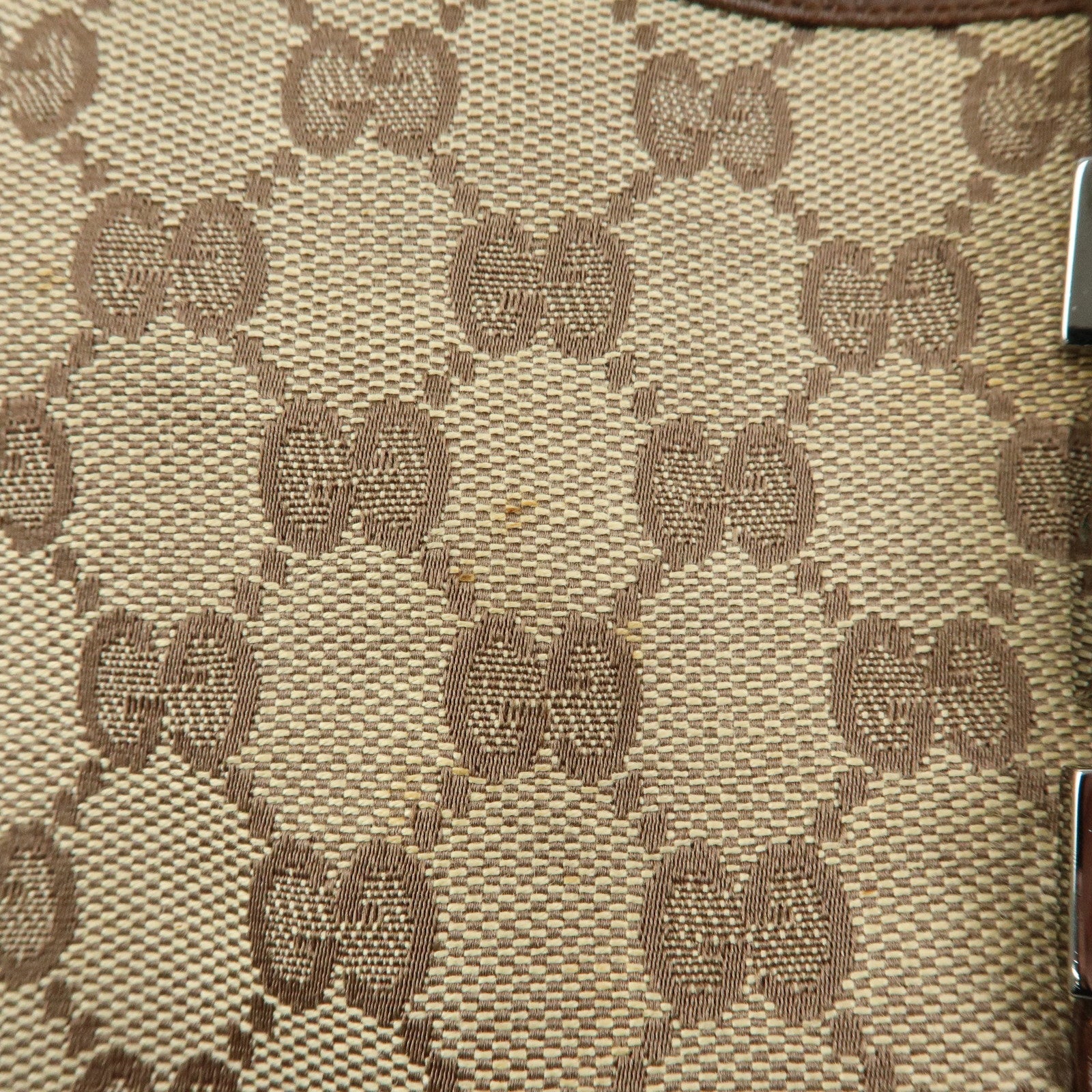 GUCCI Jackie GG Canvas Leather Hand Bag Brown 002.1068