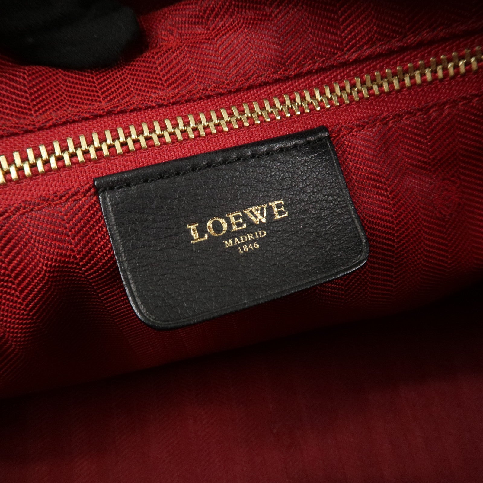 LOEWE Anagram Leather Amazona Fusta 2Way Shoulder Bag Black