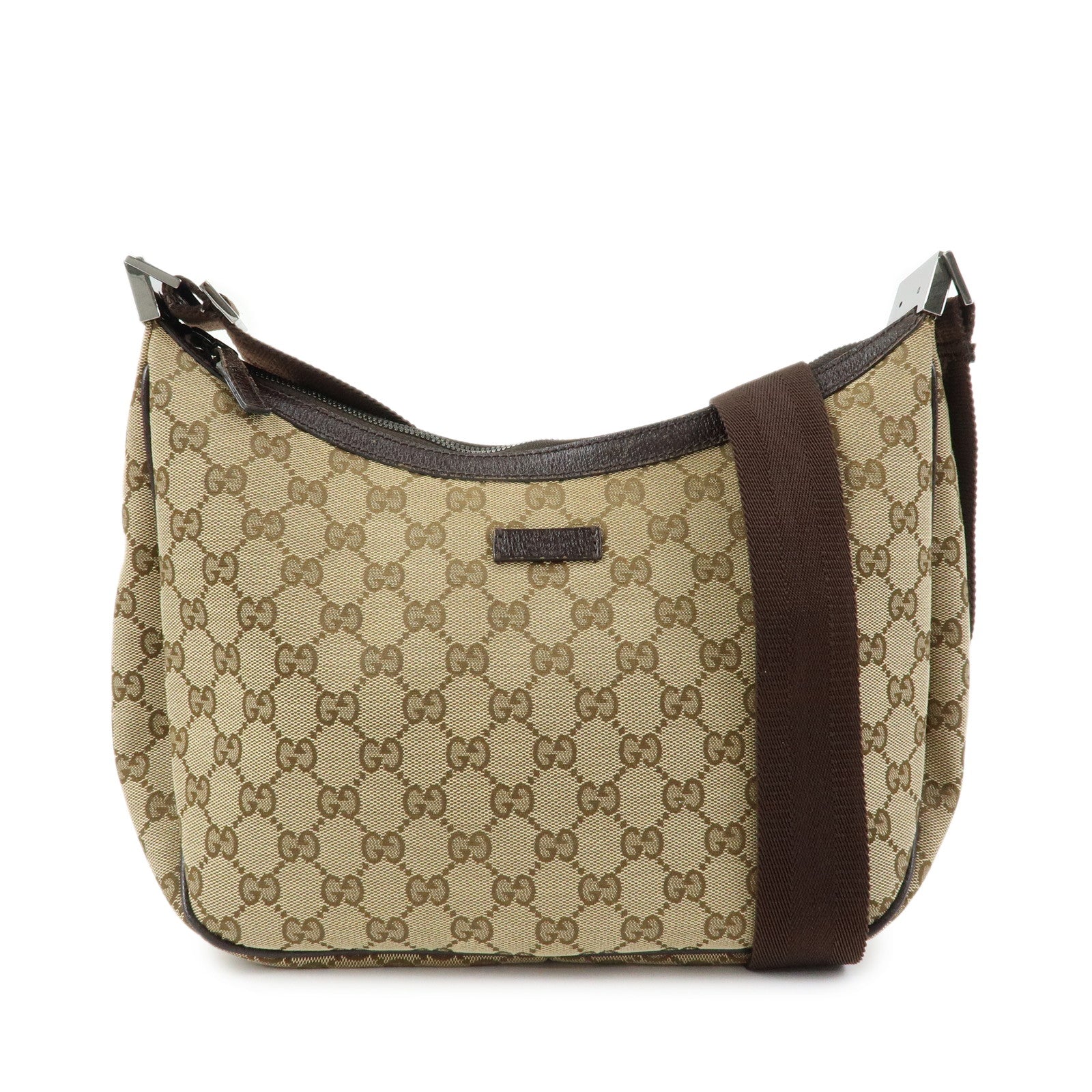 GUCCI GG Canvas Leather Shoulder Bag Crossbody Bag Beige 122790