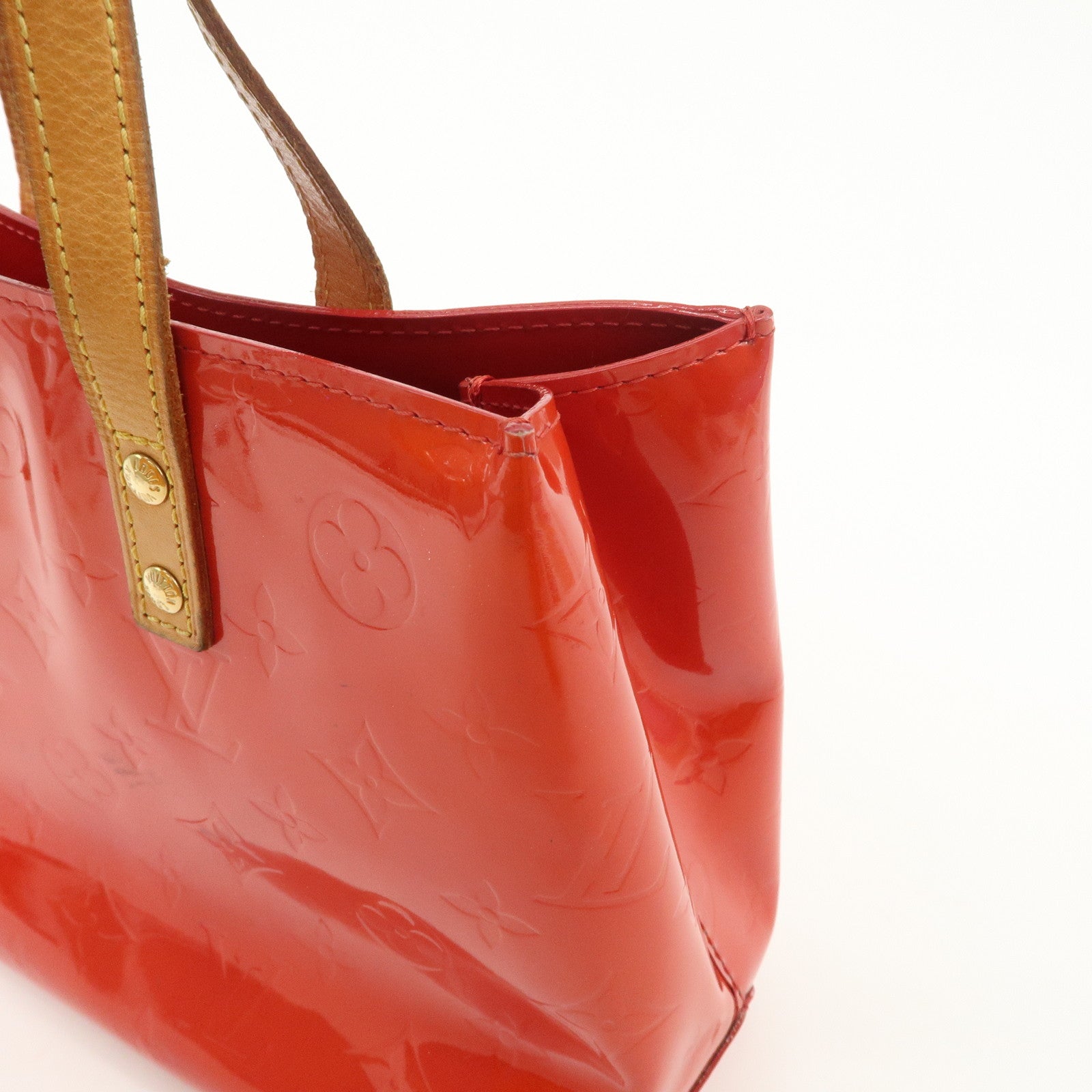 Louis Vuitton Monogram Vernis Lead PM Hand Bag Rouge M91088
