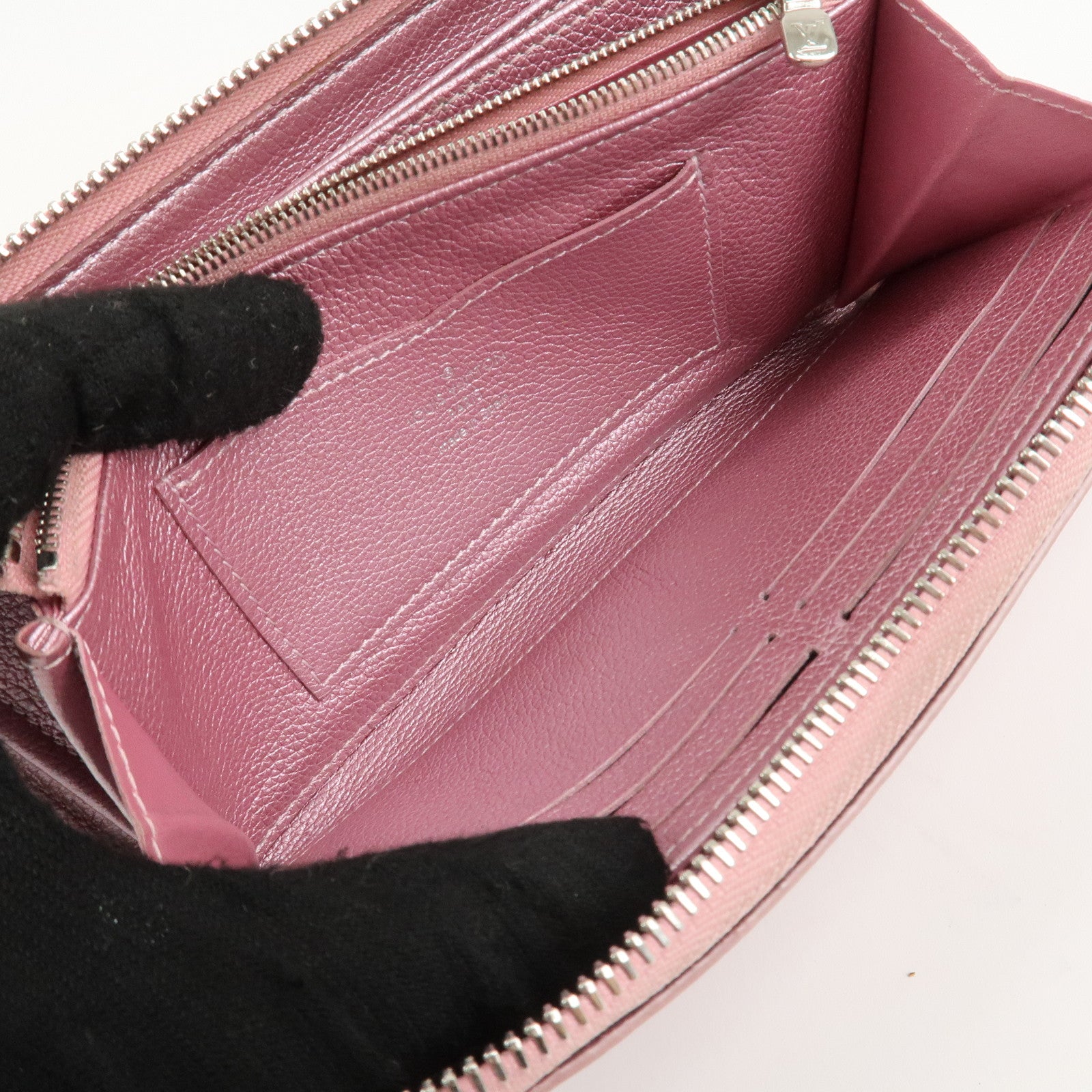 Louis Vuitton Calf Leather Zippy Lock Me Wallet Crystal Rose M69812 Used