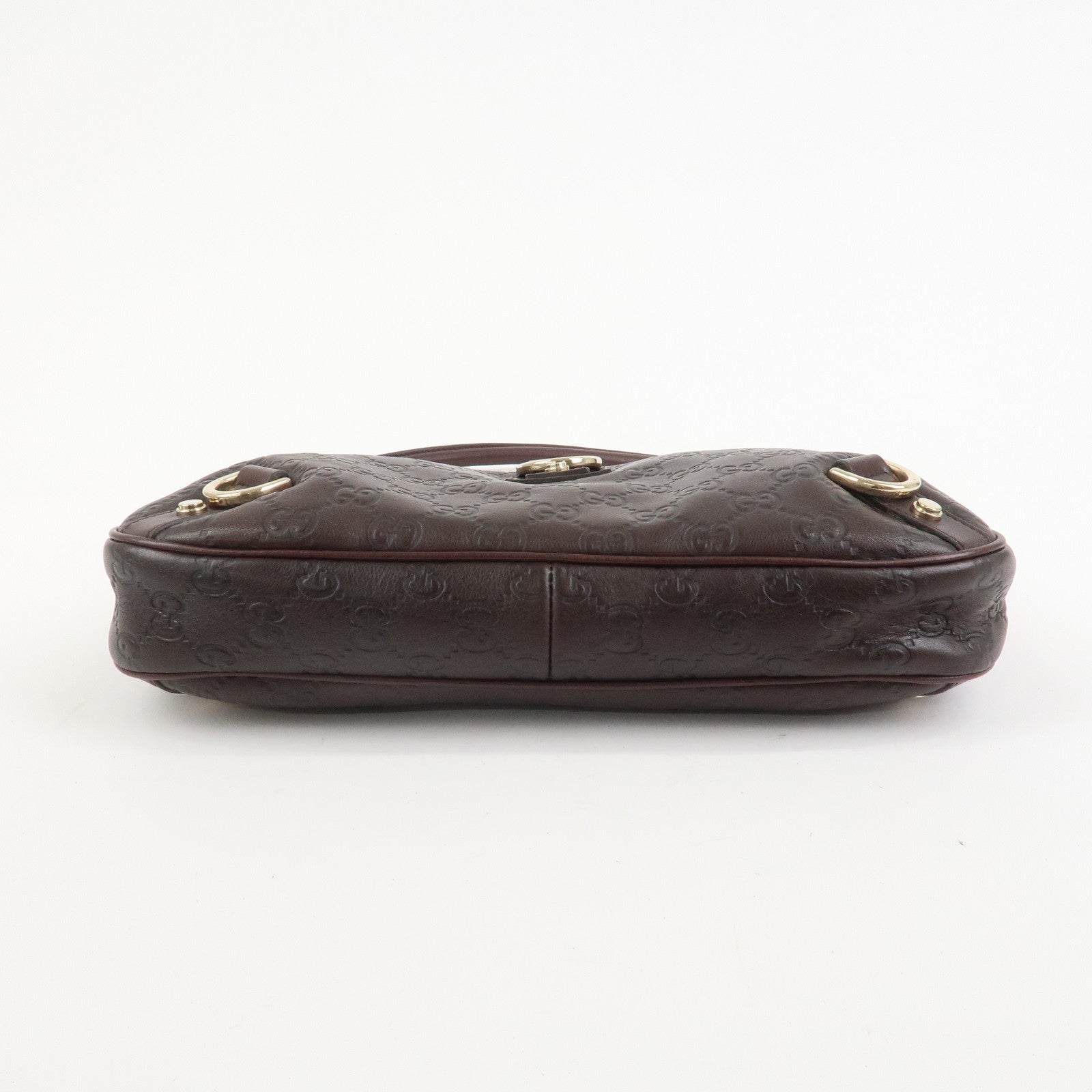 GUCCI Abbey Guccissima Leather Shoulder Bag Dark Brown 130738
