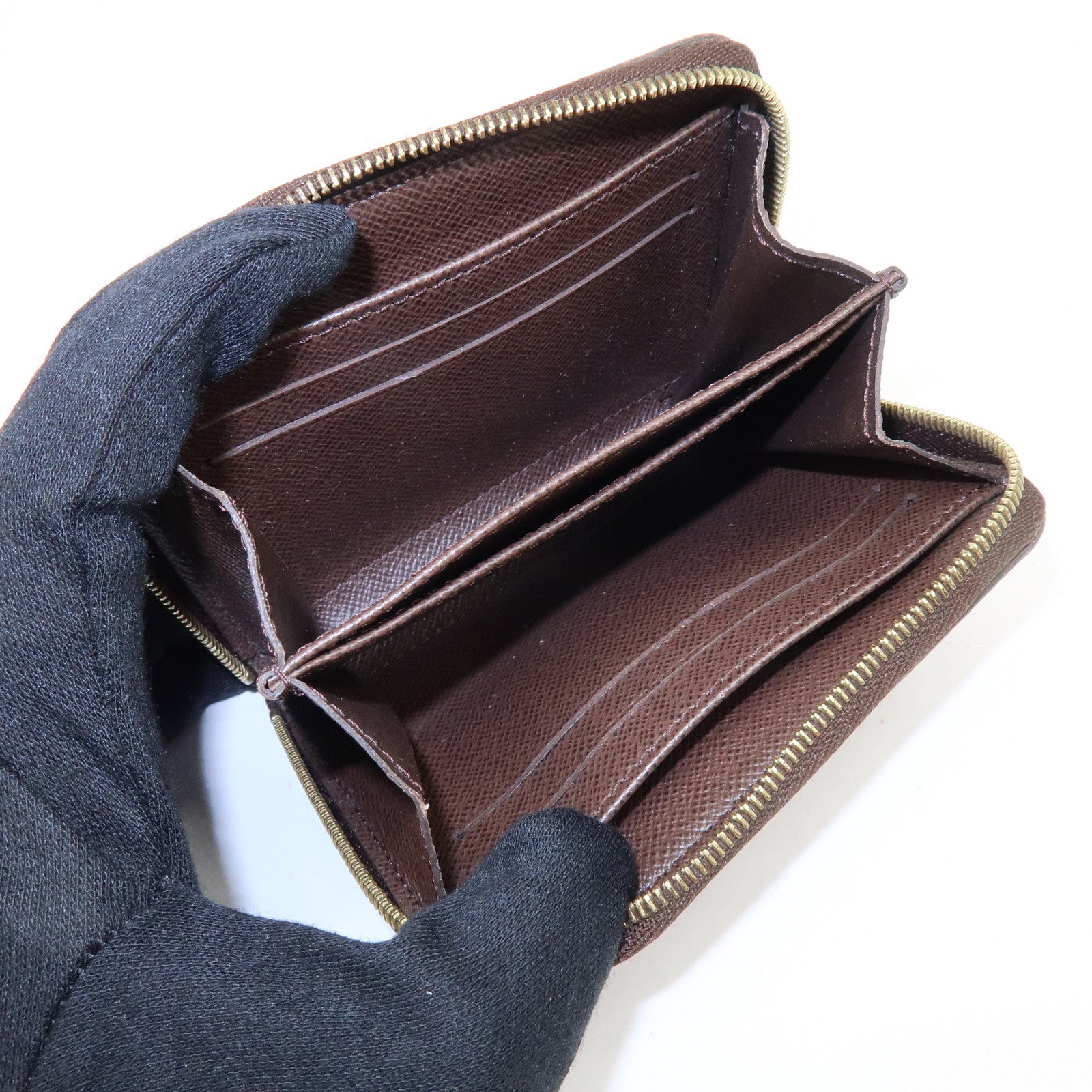 Louis Vuitton Damier Zippy Coin Case Wallet Brown N63070