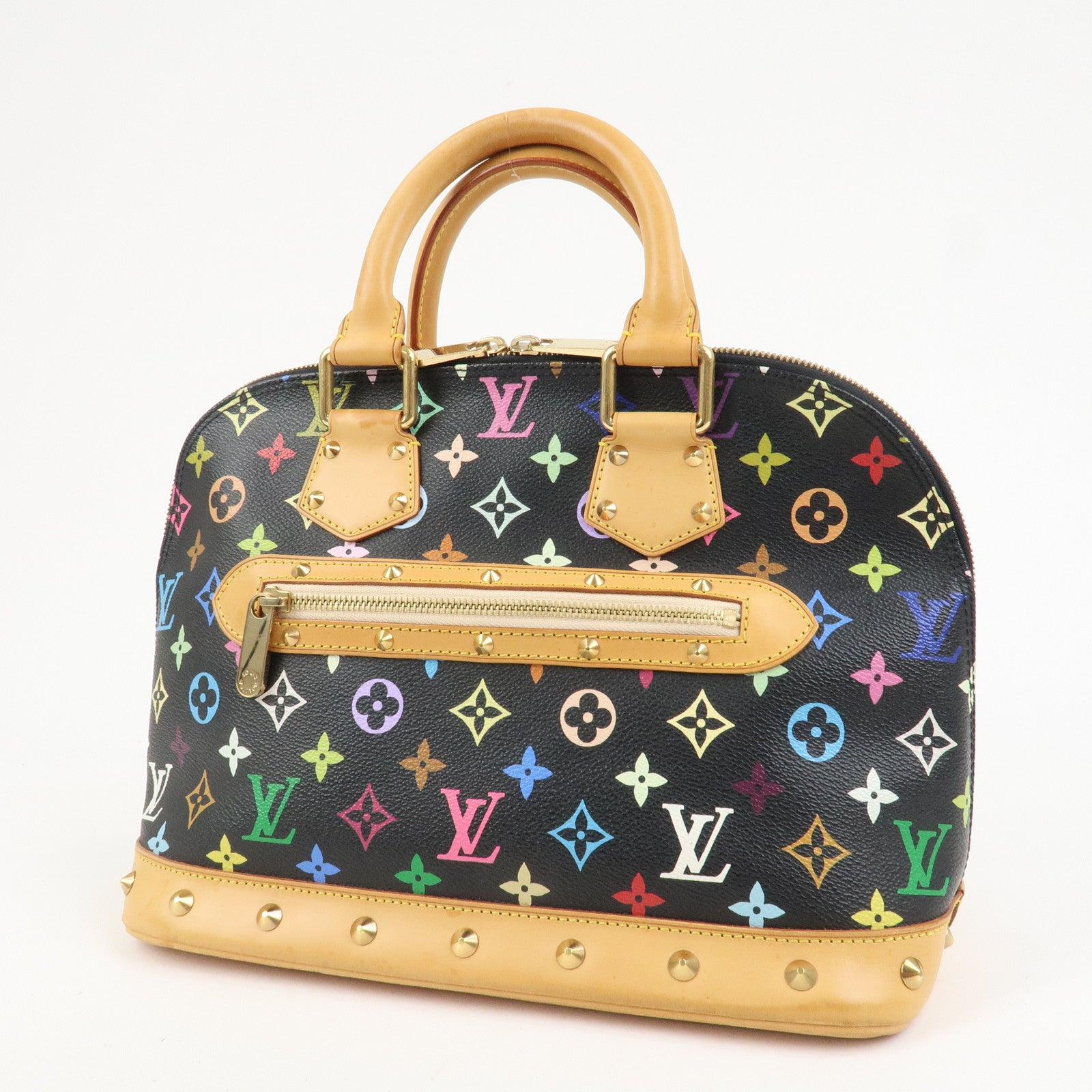 Louis Vuitton Monogram Multicolor Alma Hand Bag Noir M92646