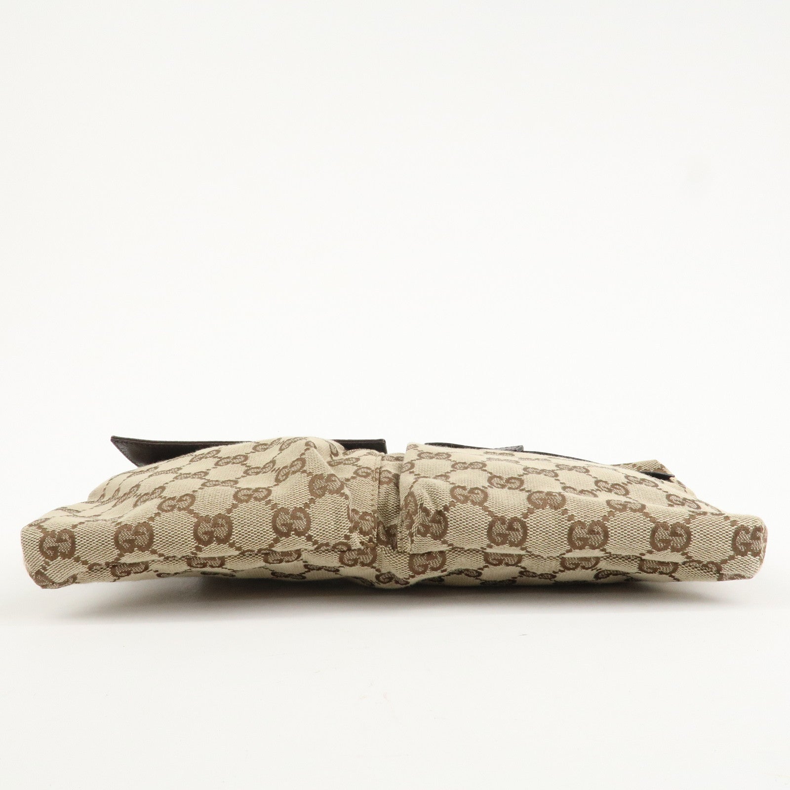 GUCCI GG Canvas Leather Waist Bag Crossbody Bag Beige Brown 28566 Used