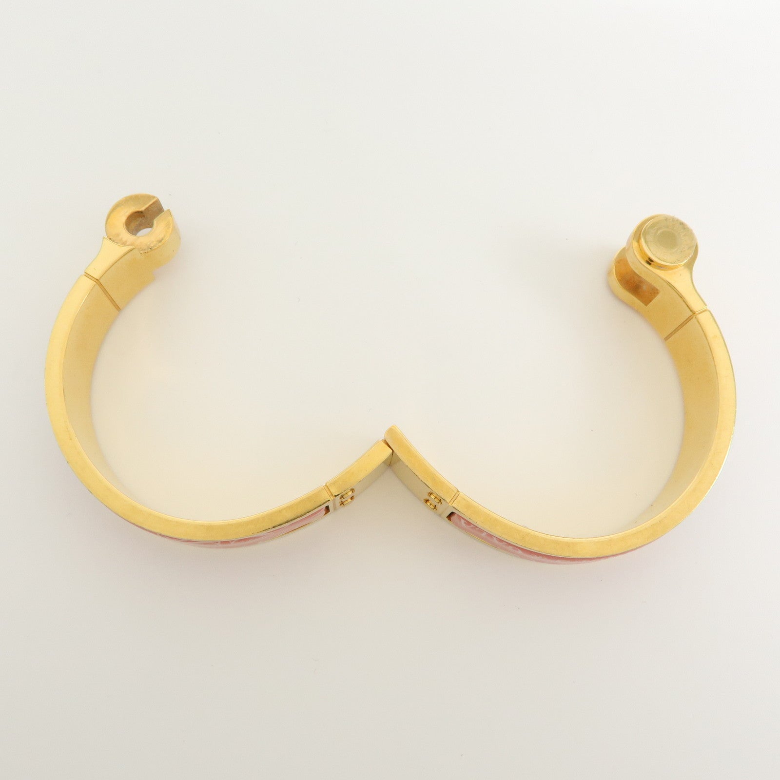 HERMES Metal Charniere Bracelet Bangle BRIDES de GALA Pink Gold