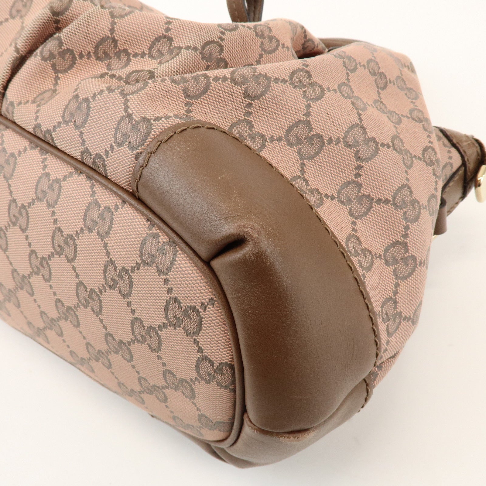 GUCCI Sukey Interlocking G GG Canvas Leather 2Way Bag Pink 247902