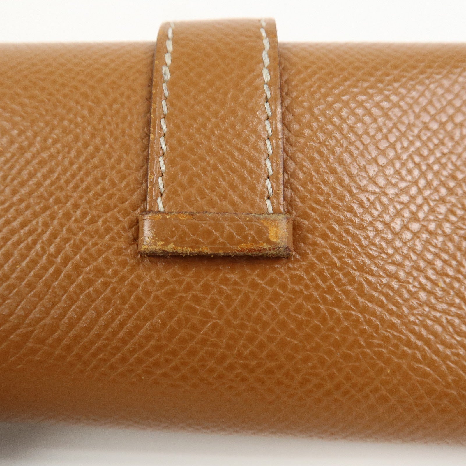 HERMES Logo Veau Epsom Leather Bearn Key Case Key Holder Z Stamped