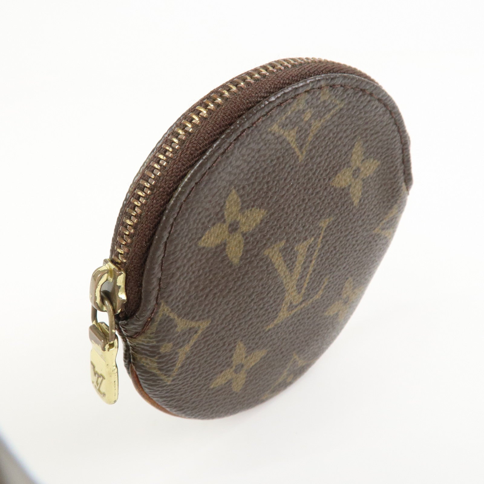 Louis Vuitton Monogram Porte Monnaie Rond Coin Case Brown M61926