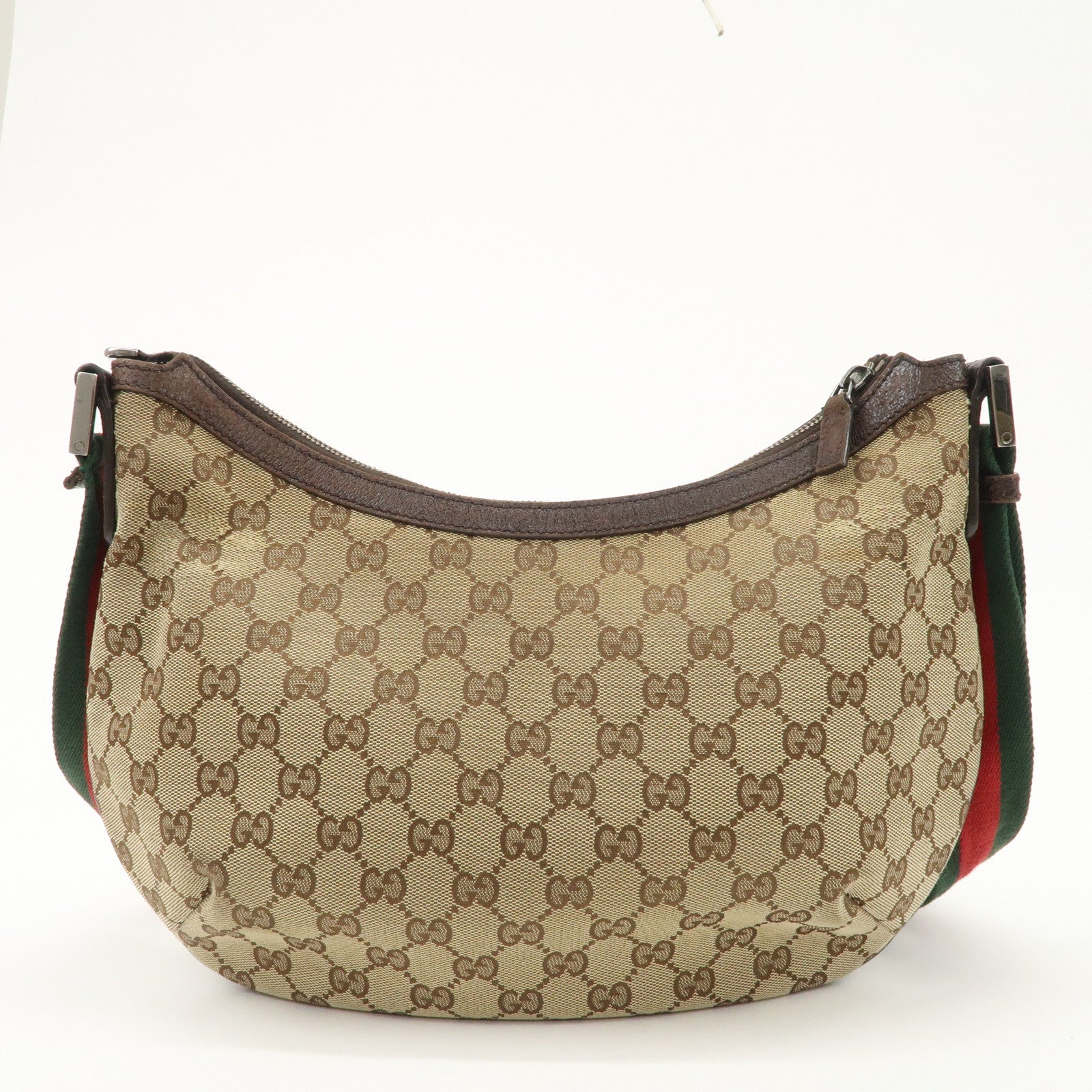 GUCCI Sherry GG Canvas Leather Shoulder Bag Beige Brown 181092