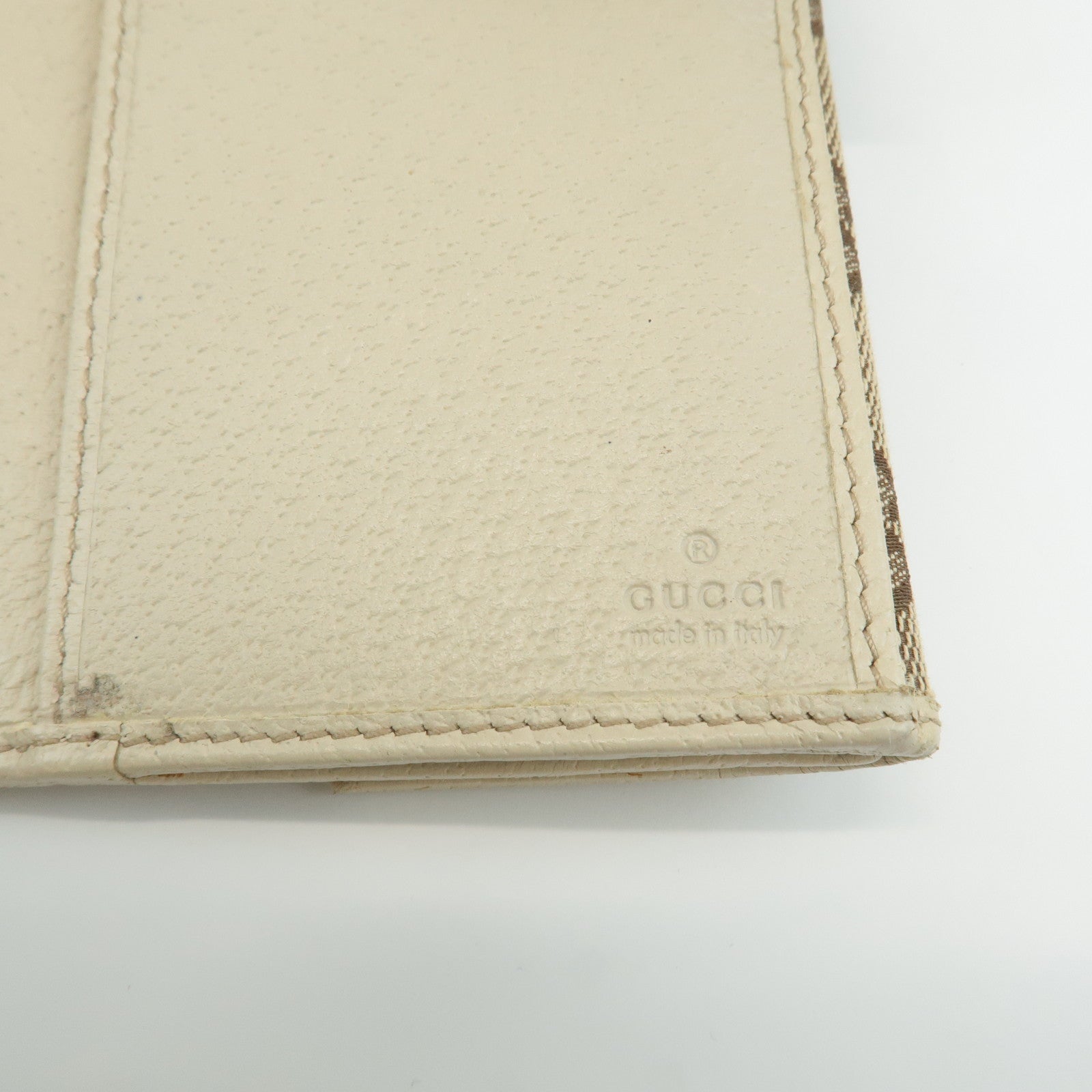 GUCCI Set of 2 GG Canvas Leather Wallet Beige Brown 203550/112715 Used