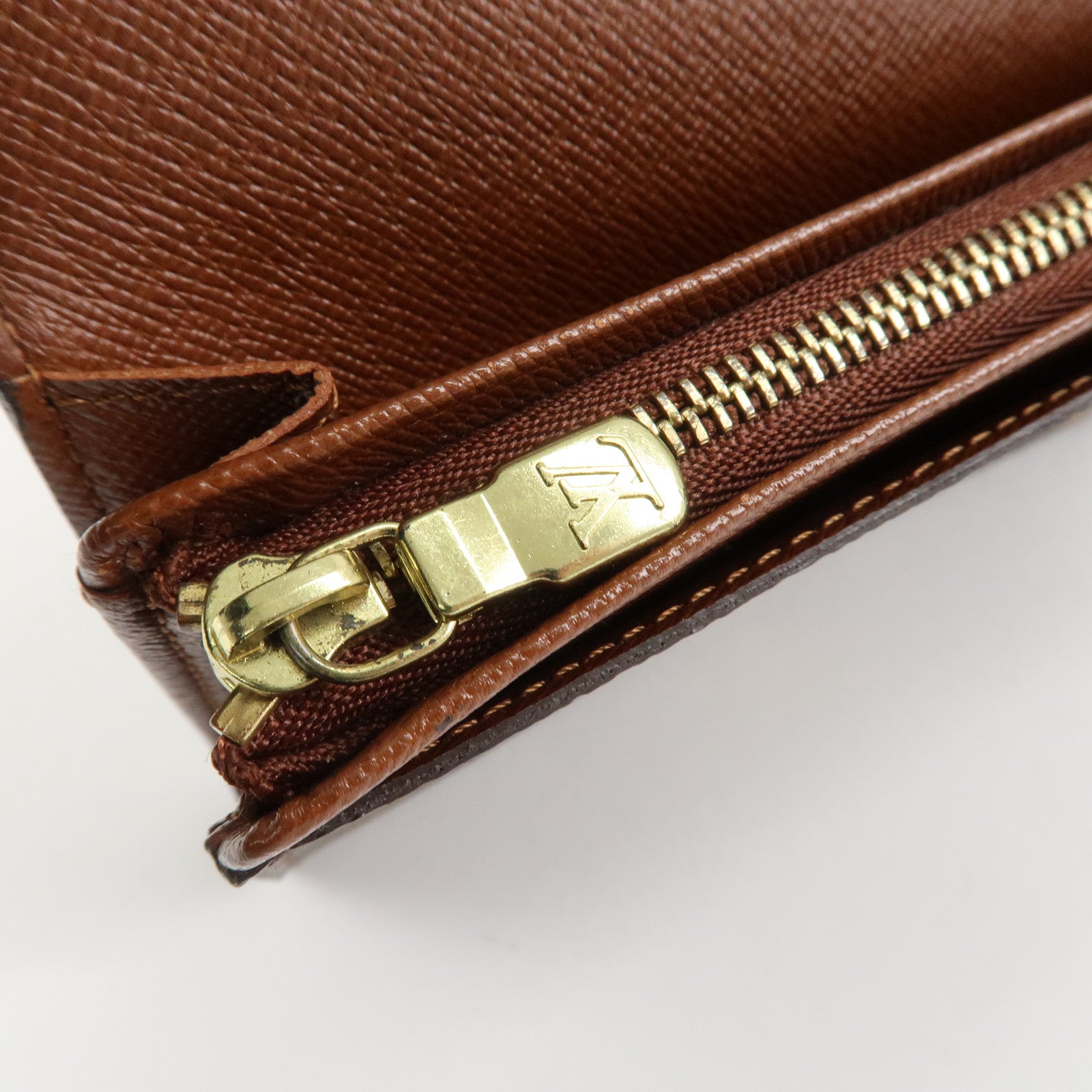 Louis Vuitton Monogram Porte Monnaie Zip Bifold Wallet M61735 Used
