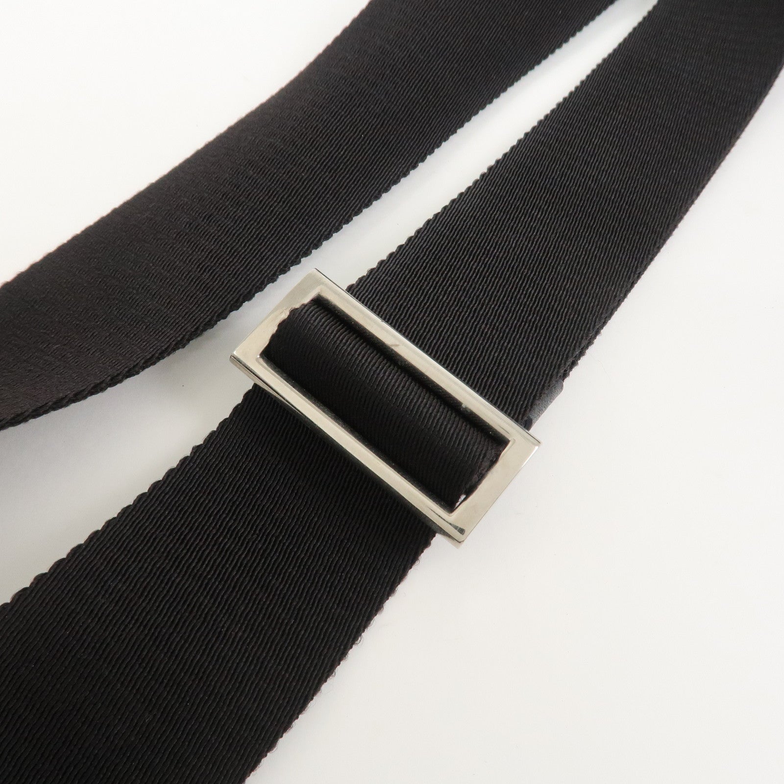 PRADA Triangle Logo Nylon Leather Shoulder Bag Black 1BH978