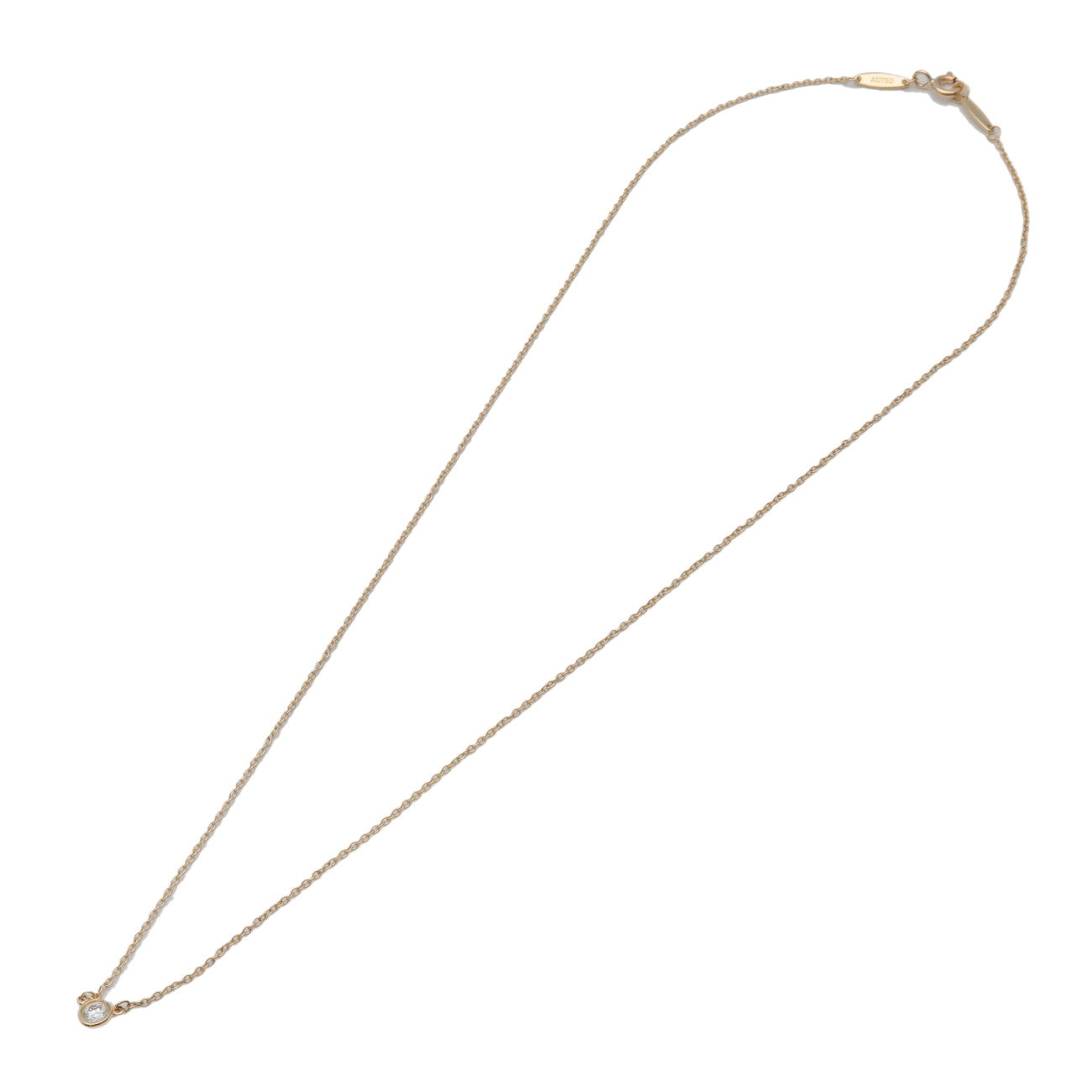 Tiffany & Co By The Yard 1P Diamond Necklace K18 750YG Yellow Gold