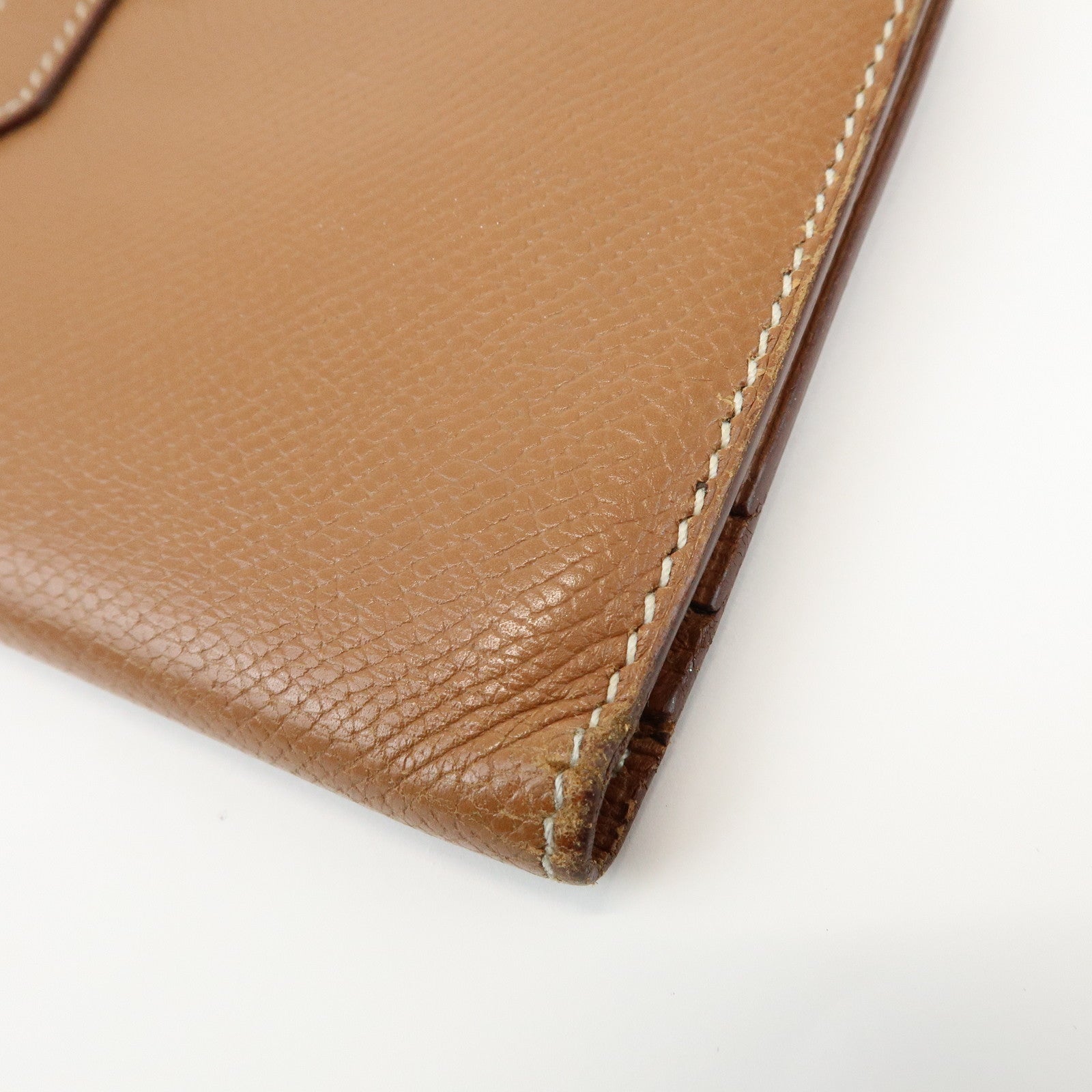HERMES Béarn Classic Leather Long Wallet Chevrelle Gold