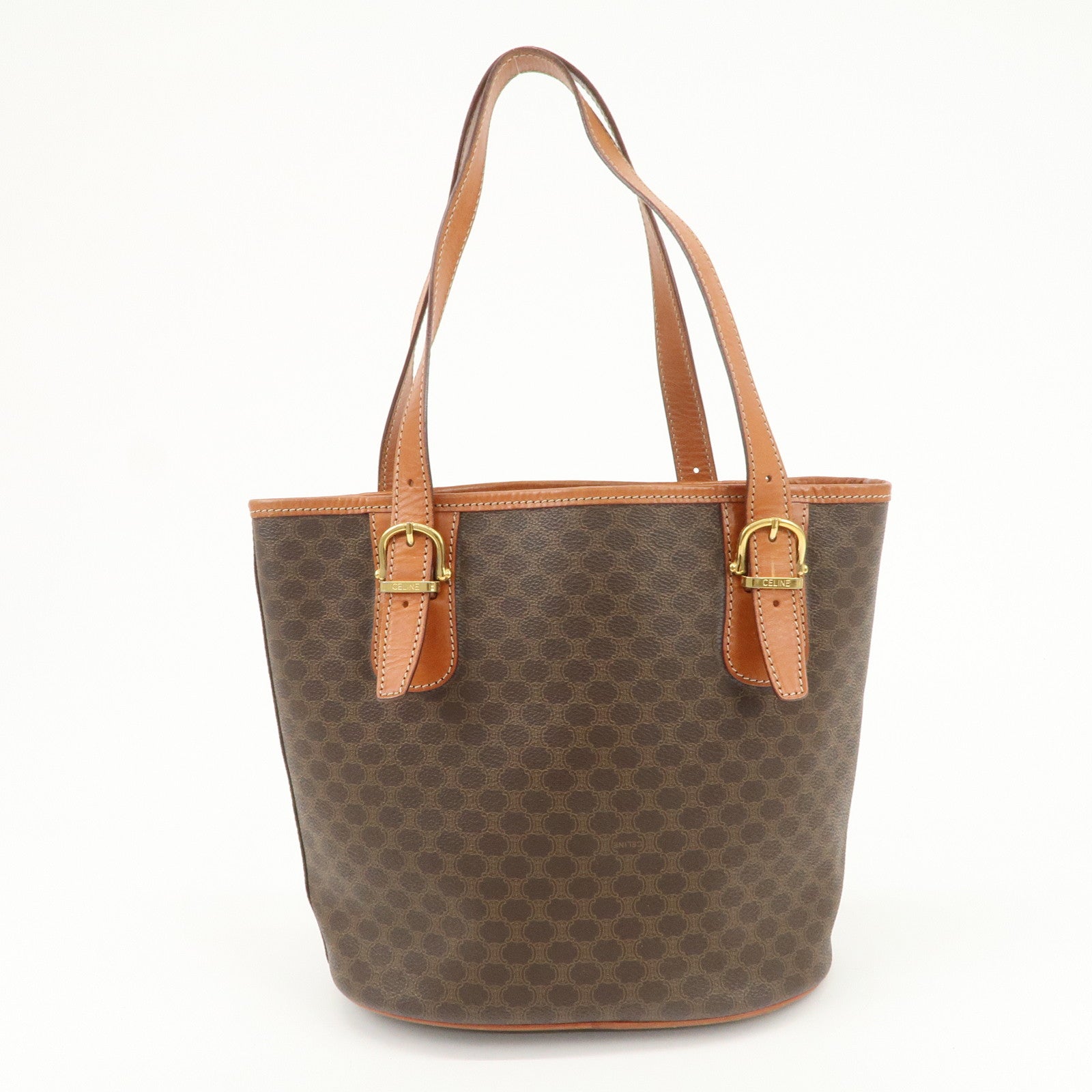 CELINE Macadam PVC Leather Tote Bag Shoulder Bag Brown