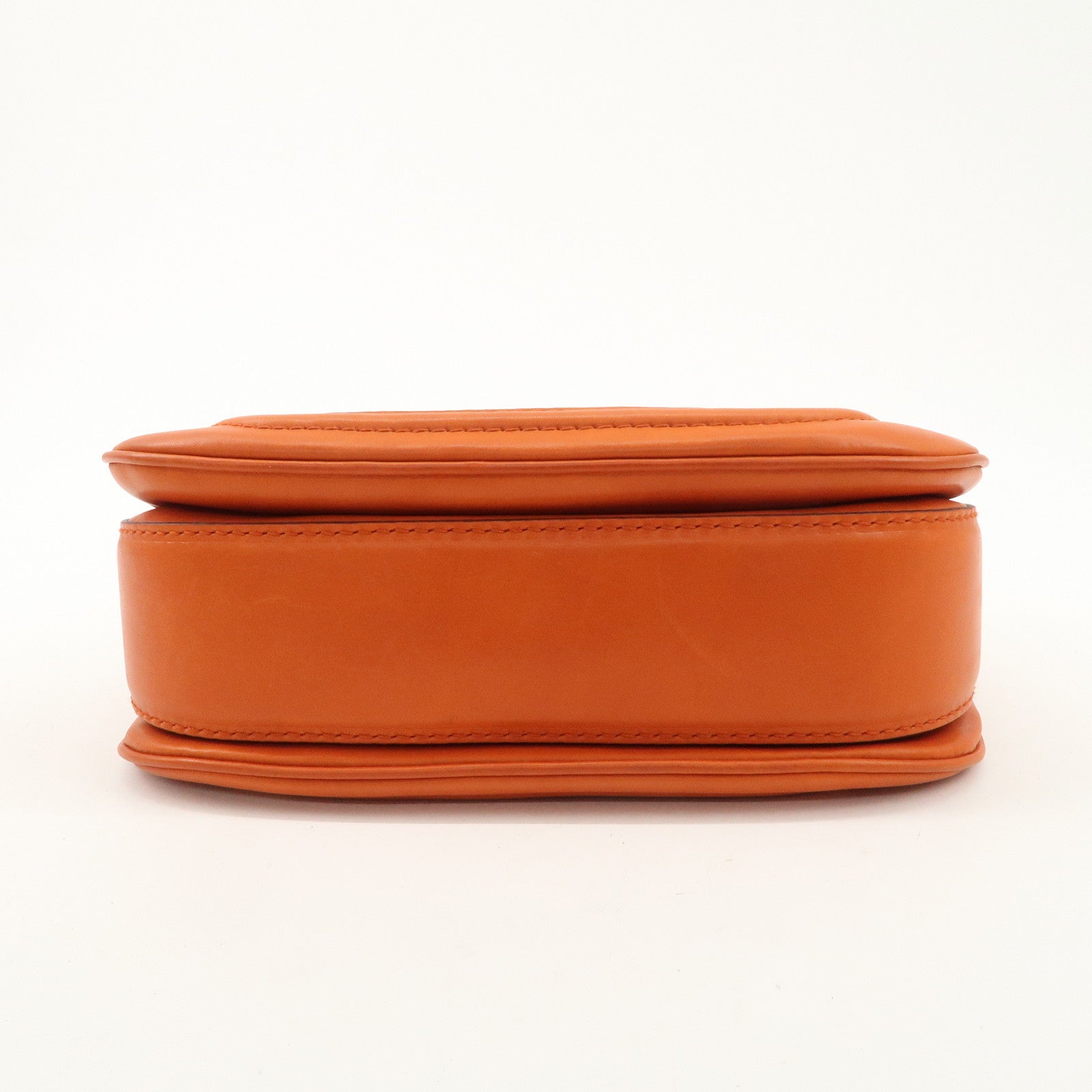 GUCCI Bamboo Leather 2Way Bag Hand Bag Shoulder Bag Orange 254884 Used