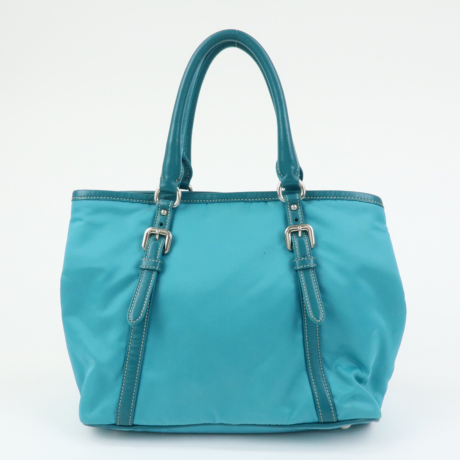 PRADA Nylon Leather 2Way Tote Hand Shoulder Bag Green BN1841